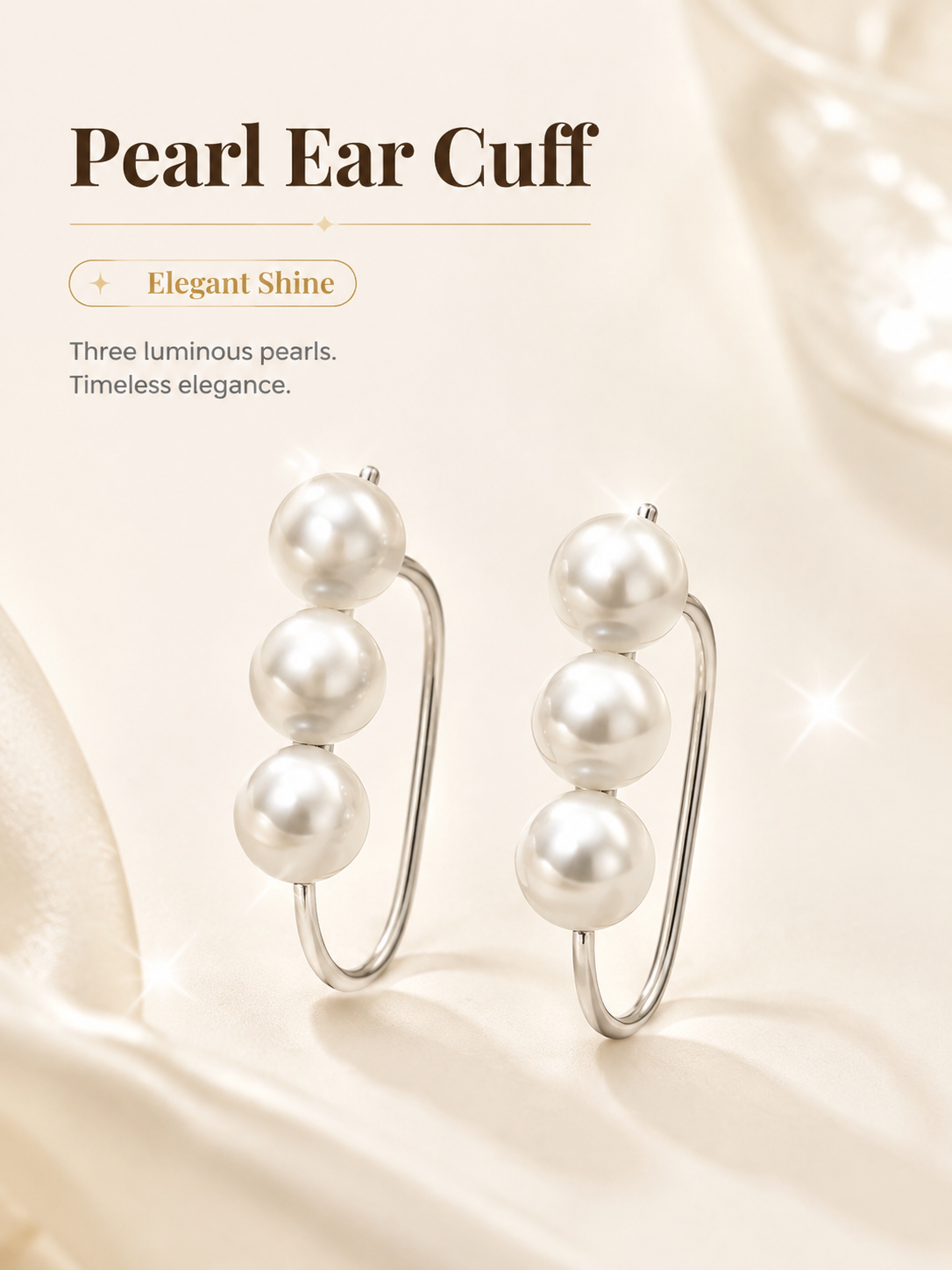 White Pearl Drop Earrings with Silver Tone