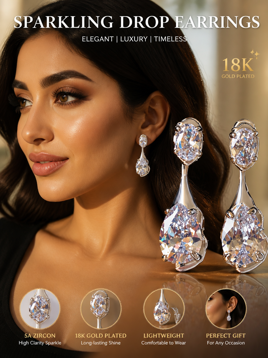 Silver Teardrop Dangle Earrings