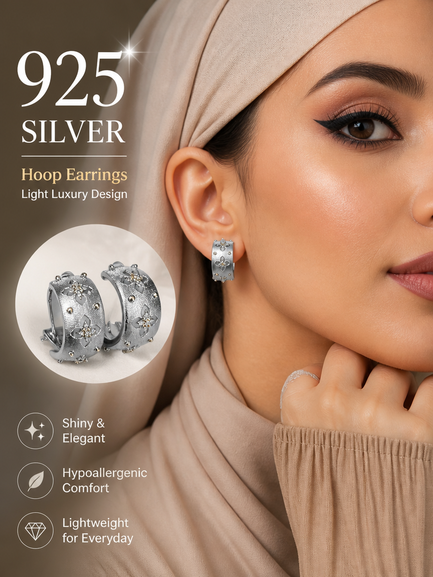 Silver Cubic Zirconia Huggie Hoop Earrings
