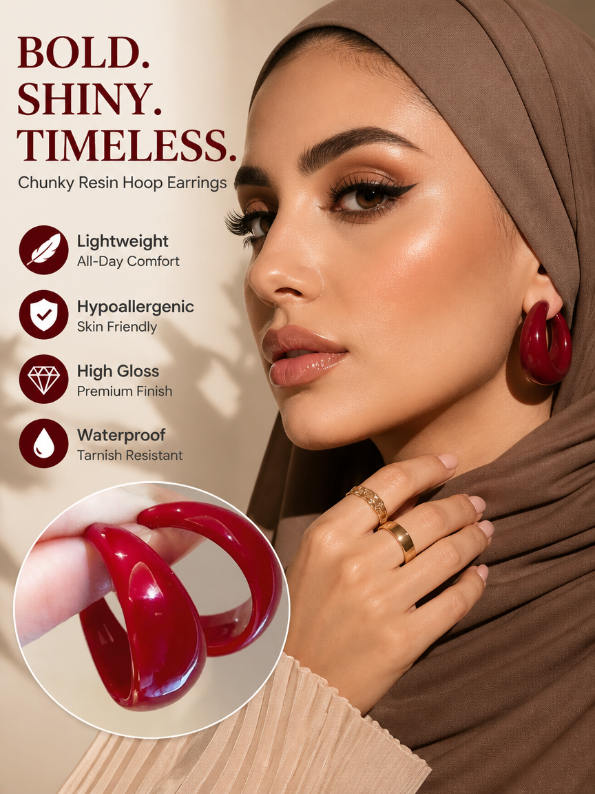 Red Hoop Earrings