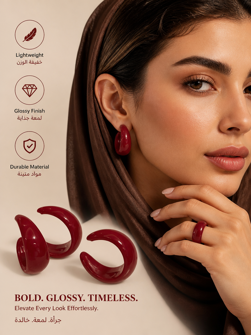 Red Hoop Earrings