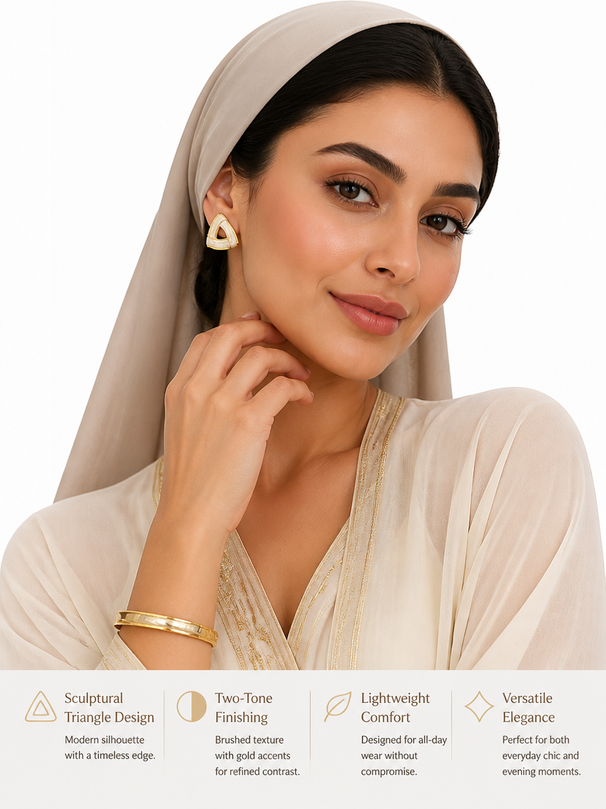 Desert Gold Triangle Shell Earrings