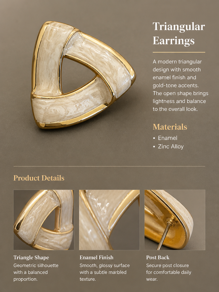 Desert Gold Triangle Shell Earrings