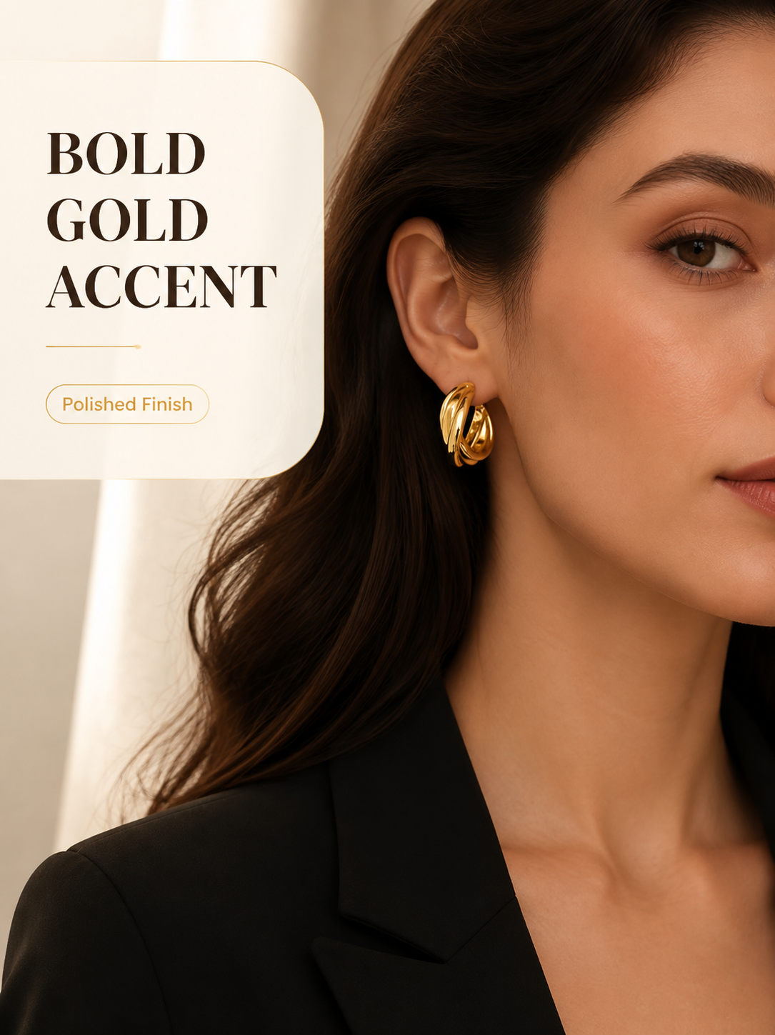 Sculpted Gold Hoop Earrings