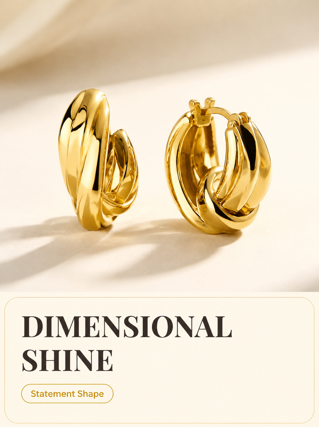 Sculpted Gold Hoop Earrings