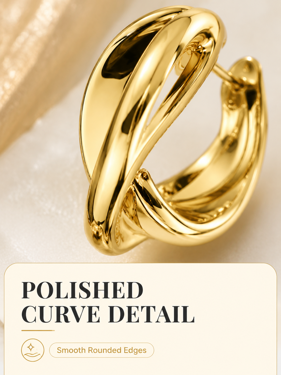 Sculpted Gold Hoop Earrings