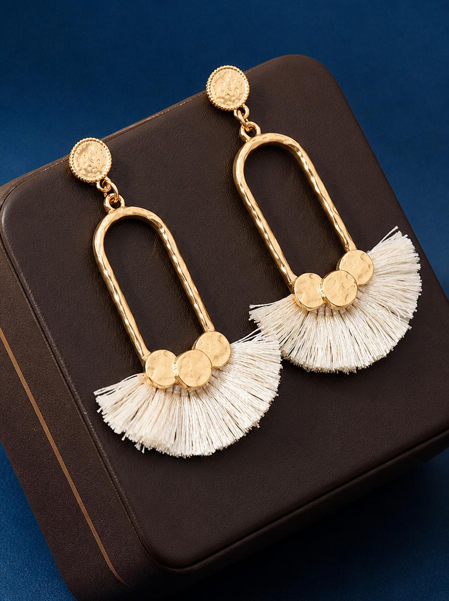 Gold Tassel Drop Earrings