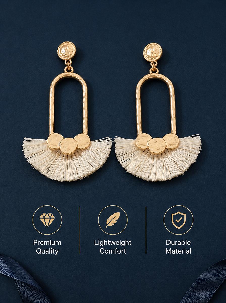 Gold Tassel Drop Earrings