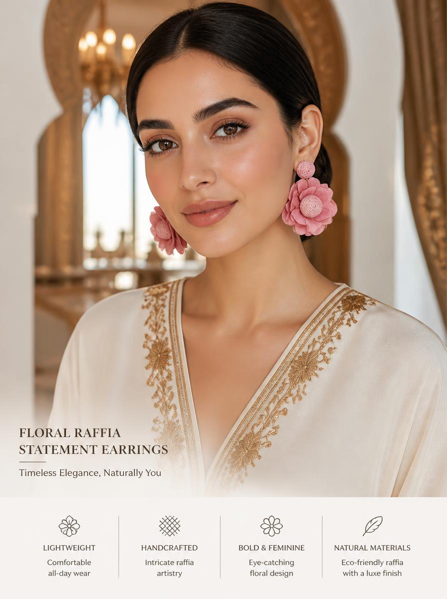 Desert Bloom Pink Floral Drop Earrings