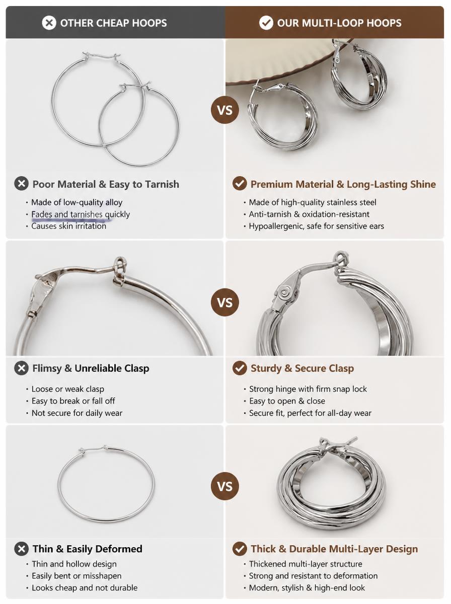 Silver Twisted Hoop Earrings