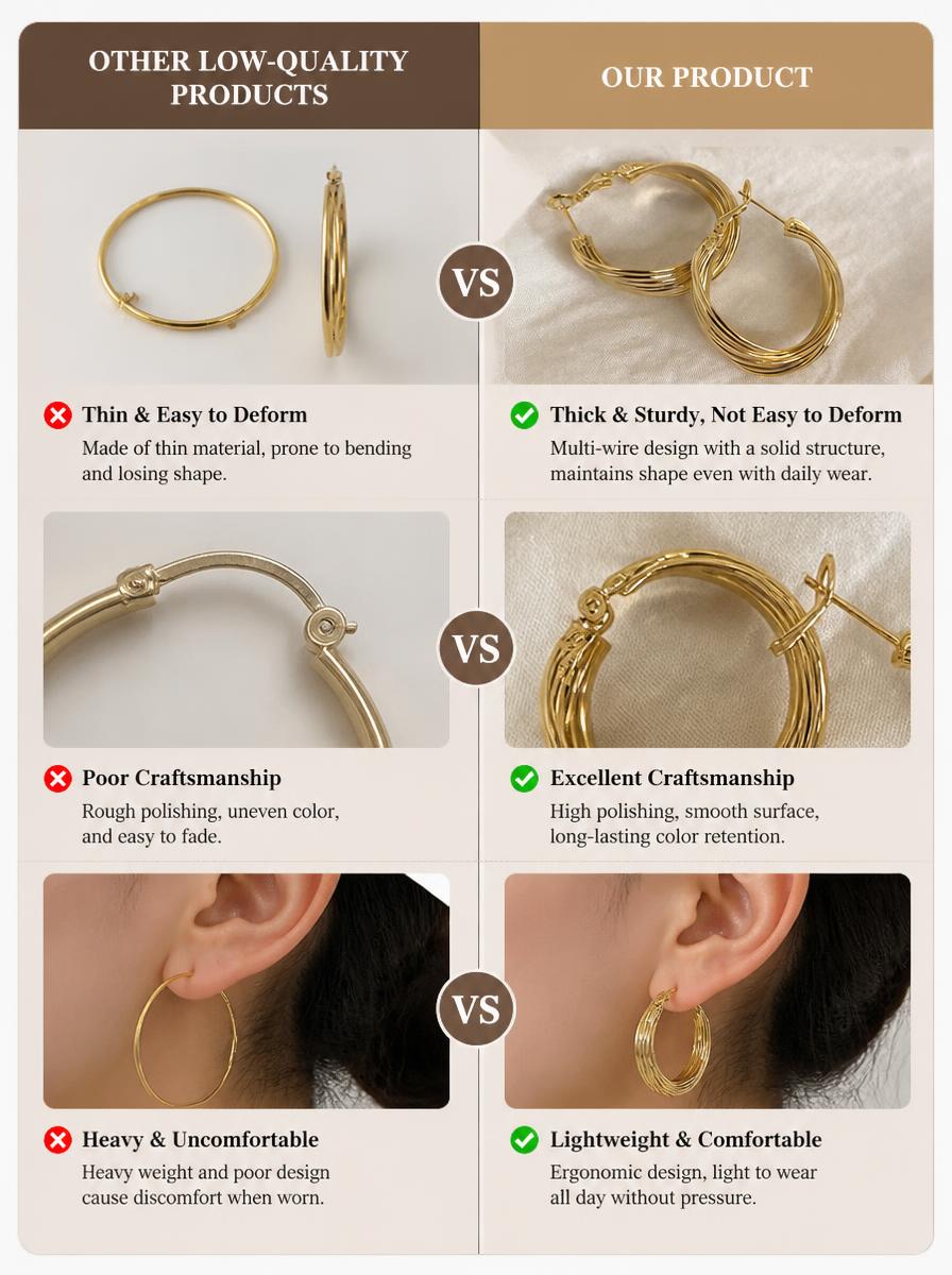 Gold Layered Hoop Earrings