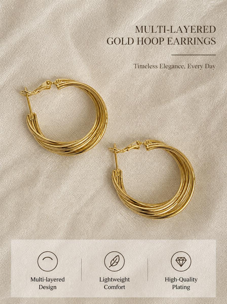 Gold Layered Hoop Earrings