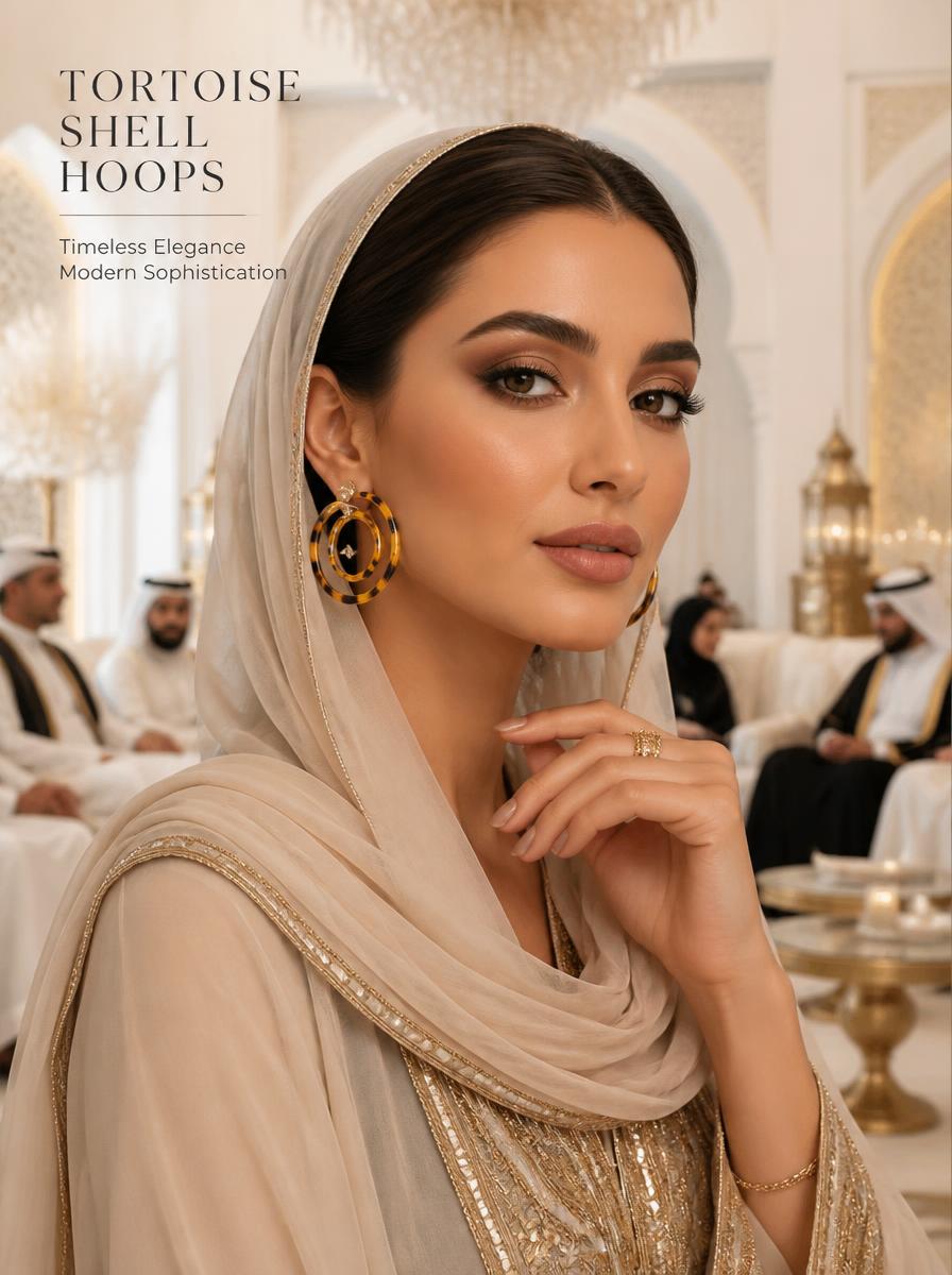 Tortoise Shell C-Hoop Earrings