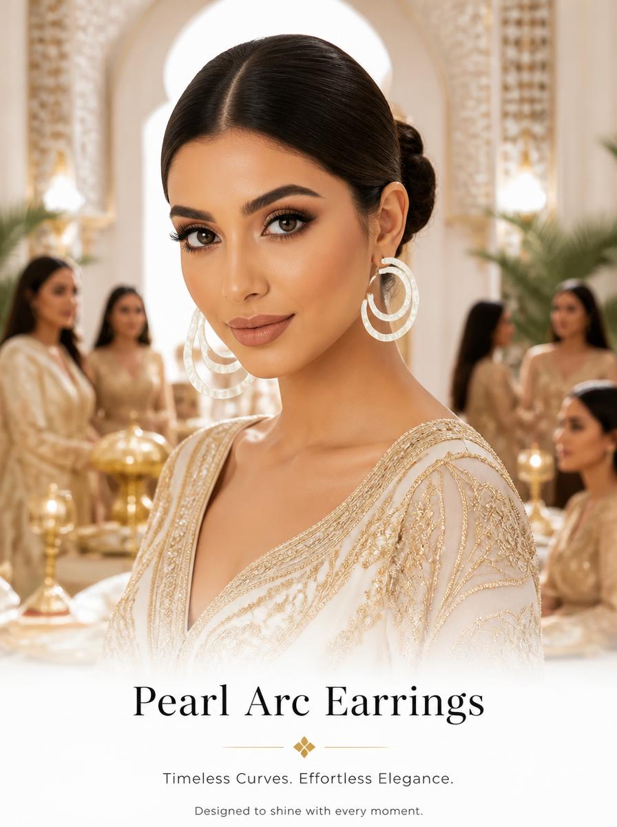 Mother-of-Pearl Effect Hoop Earrings