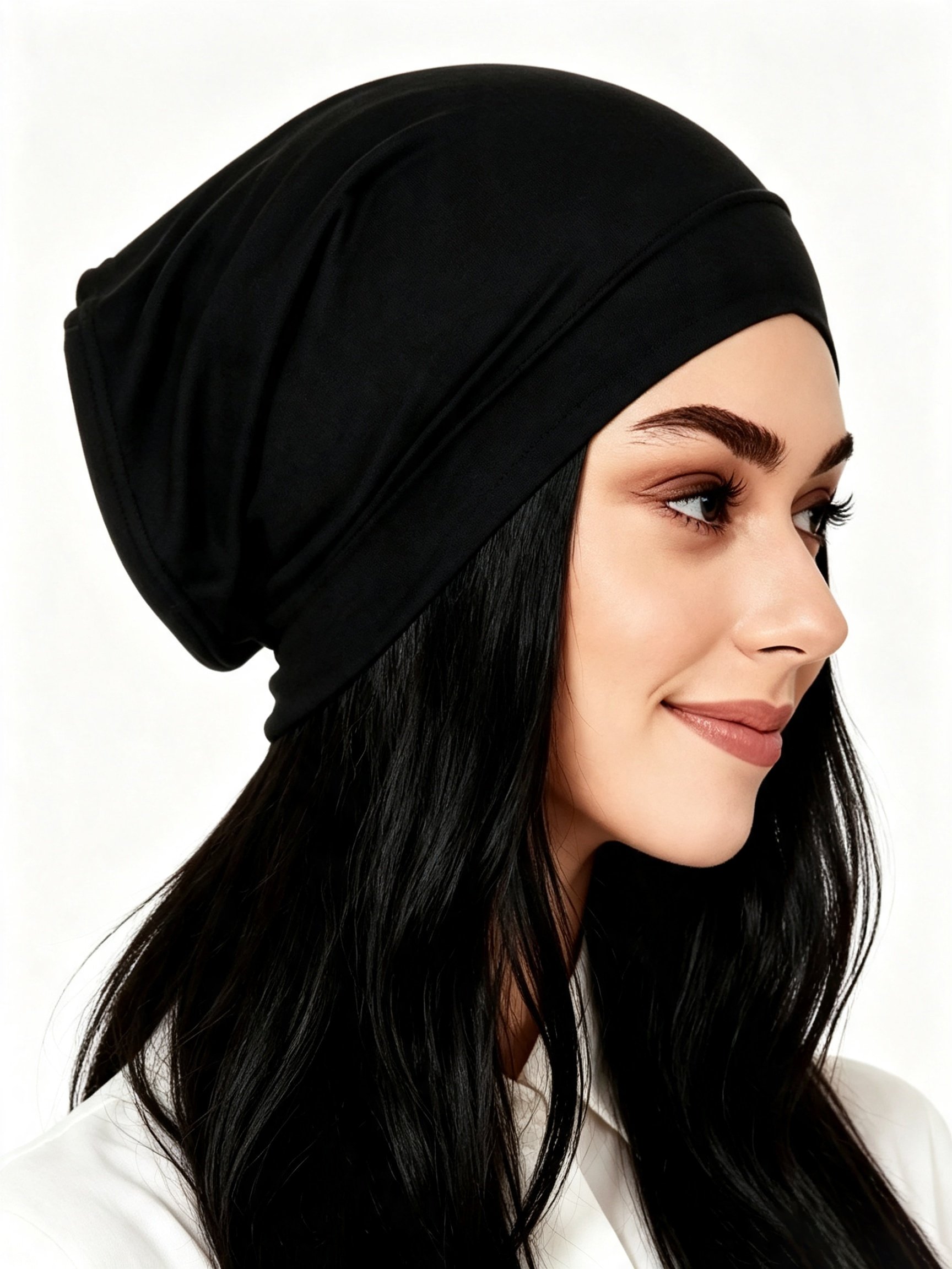 Black Solid Turban Hijab