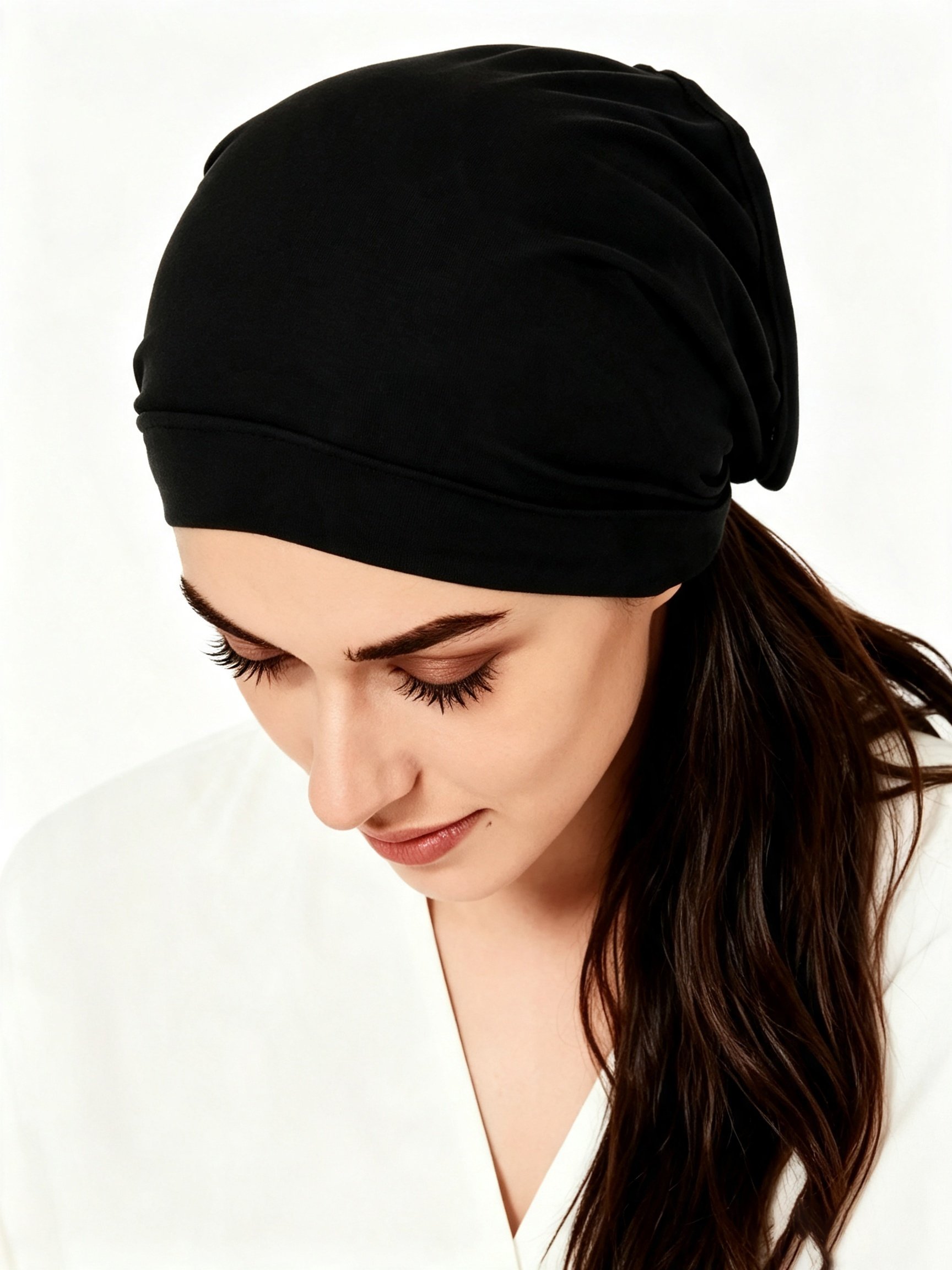Black Solid Turban Hijab