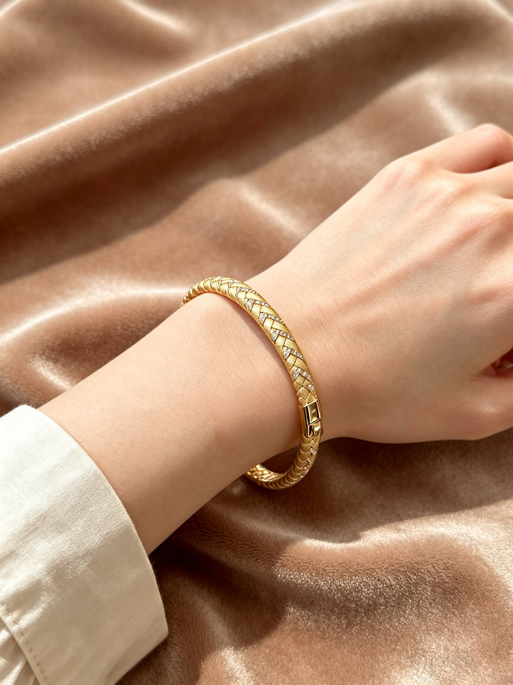 Gold Brushed Wheat Bracelet