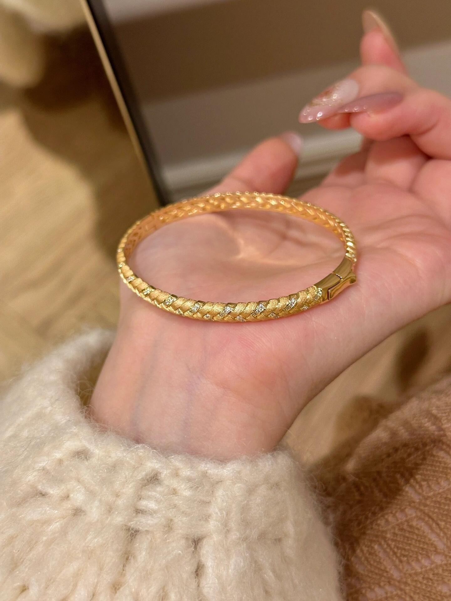 Gold Brushed Wheat Bracelet
