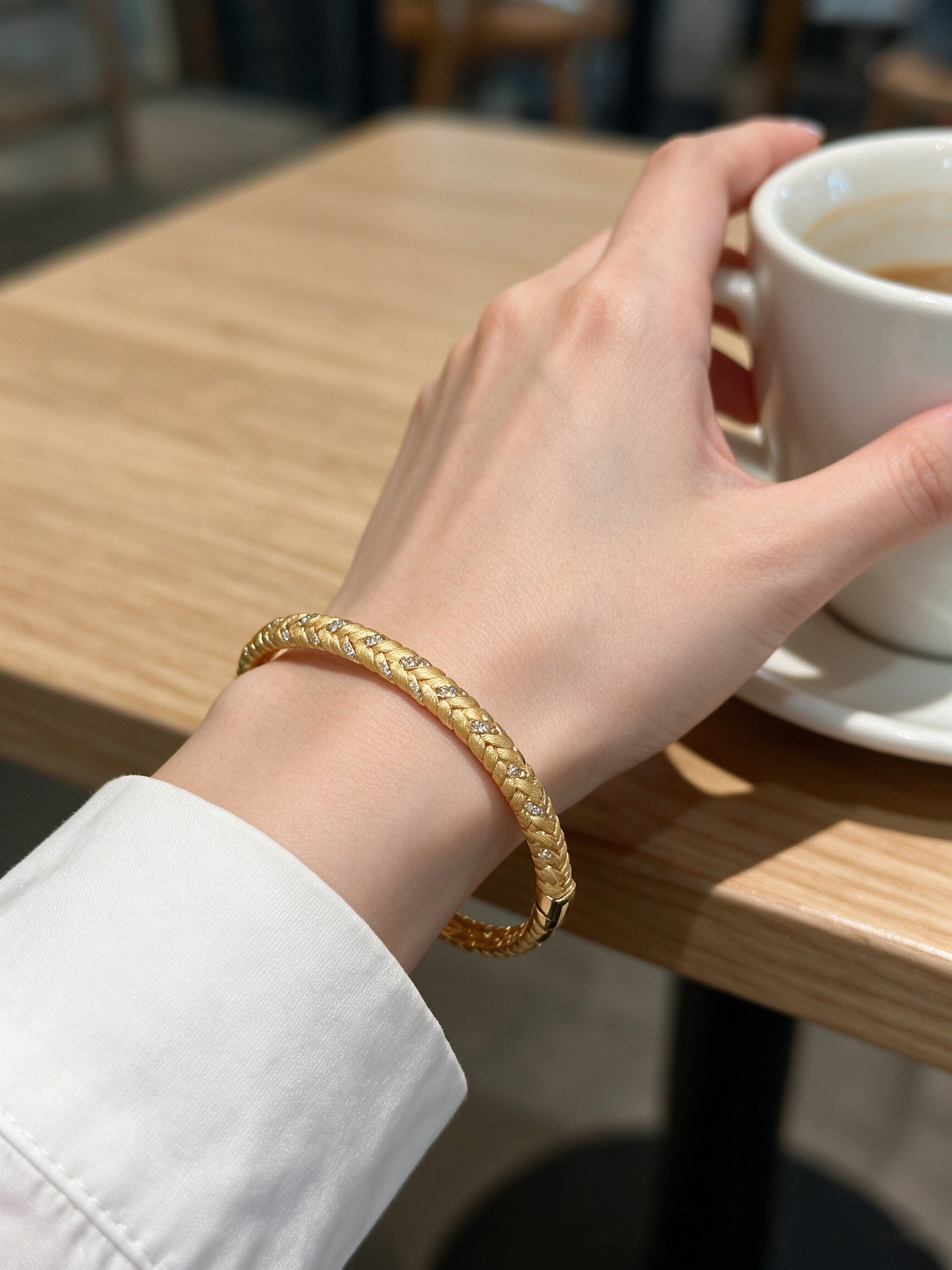 Gold Brushed Wheat Bracelet