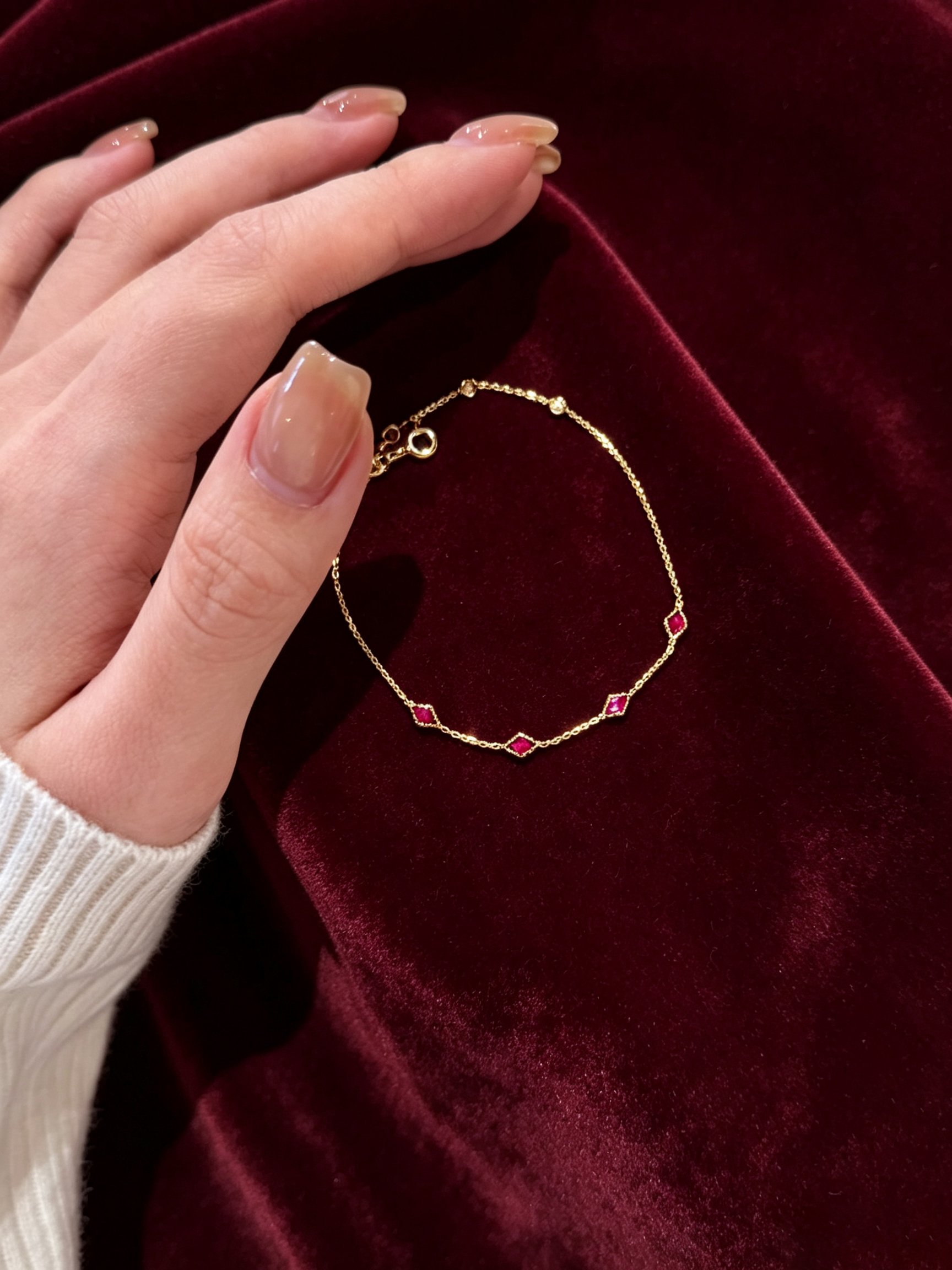 Rhombus Ruby Bracelet