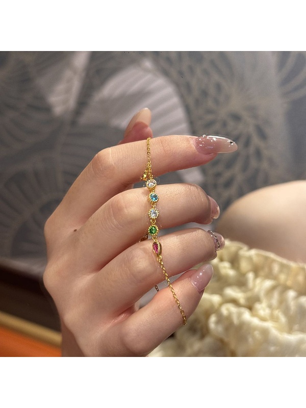 Rainbow Candy Colored Gemstone Bracelet