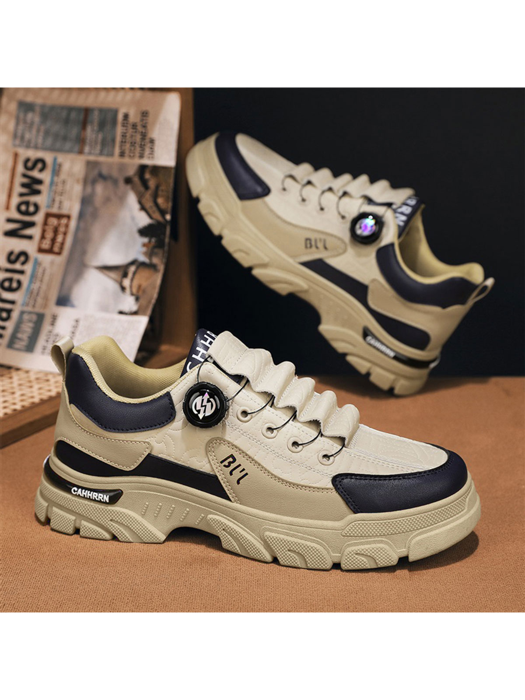 Beige Casual Low-Top Sneakers