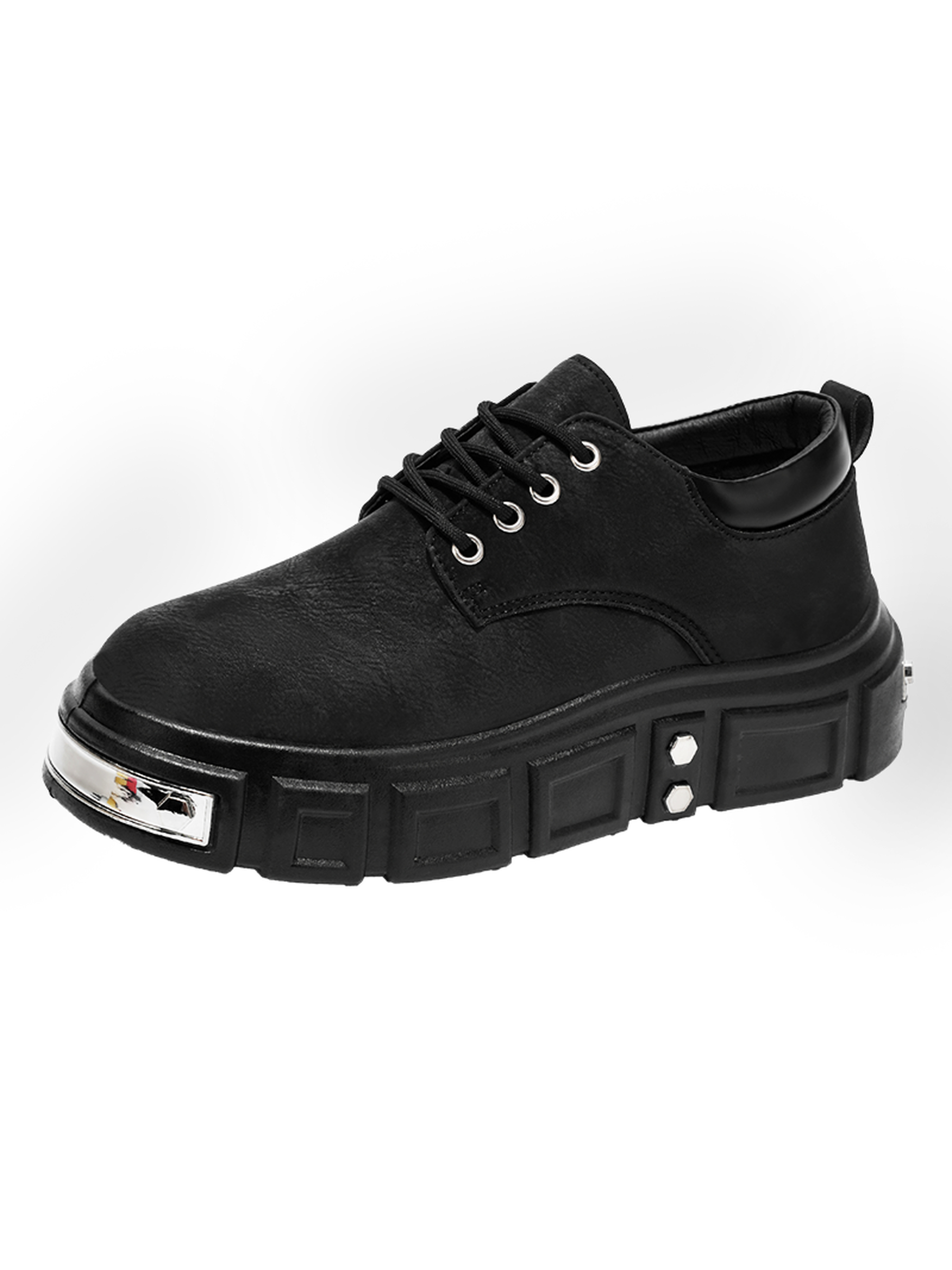 Black Casual Lace-Up Shoes