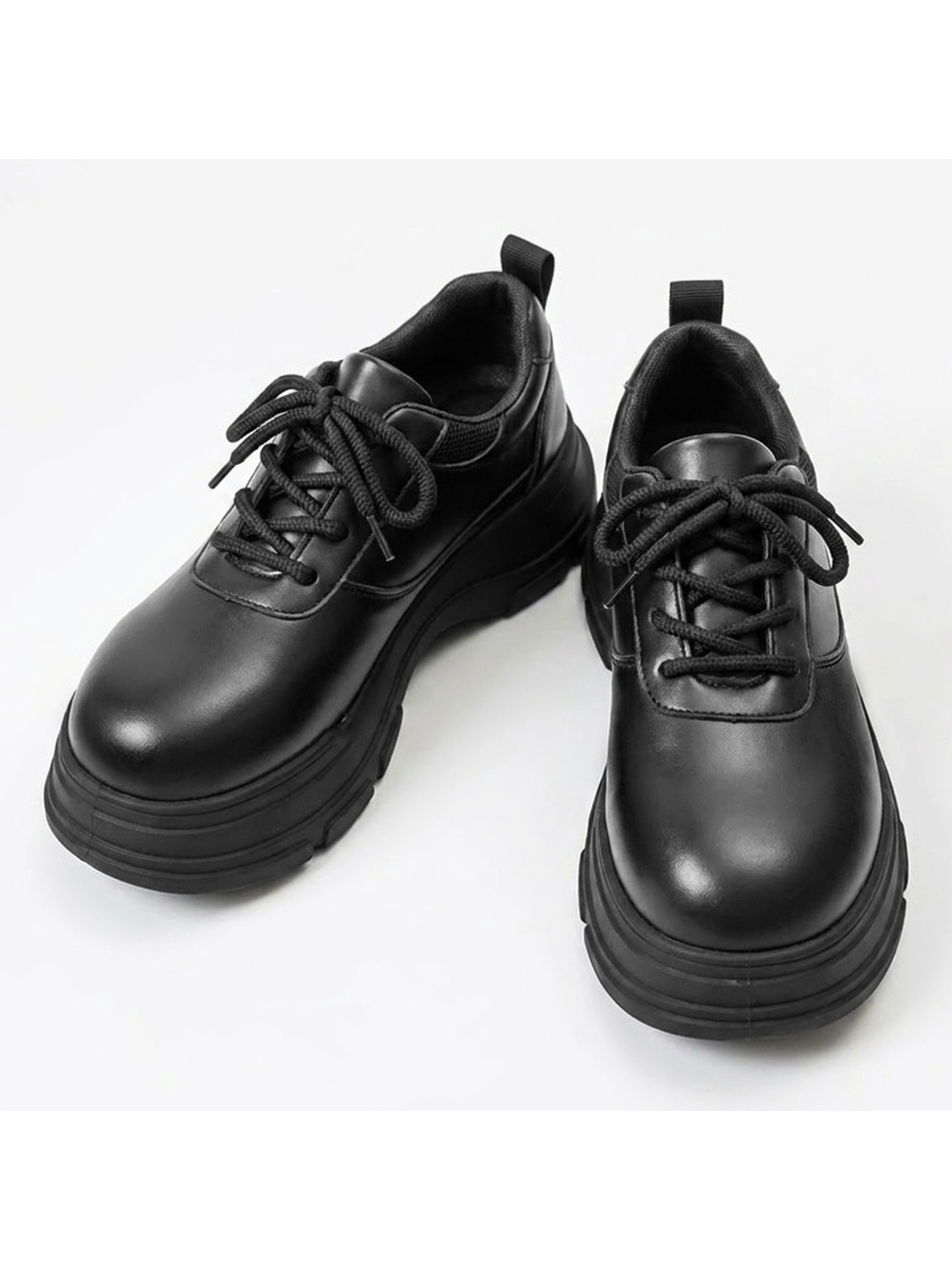 Black Chunky Sole Casual Shoes