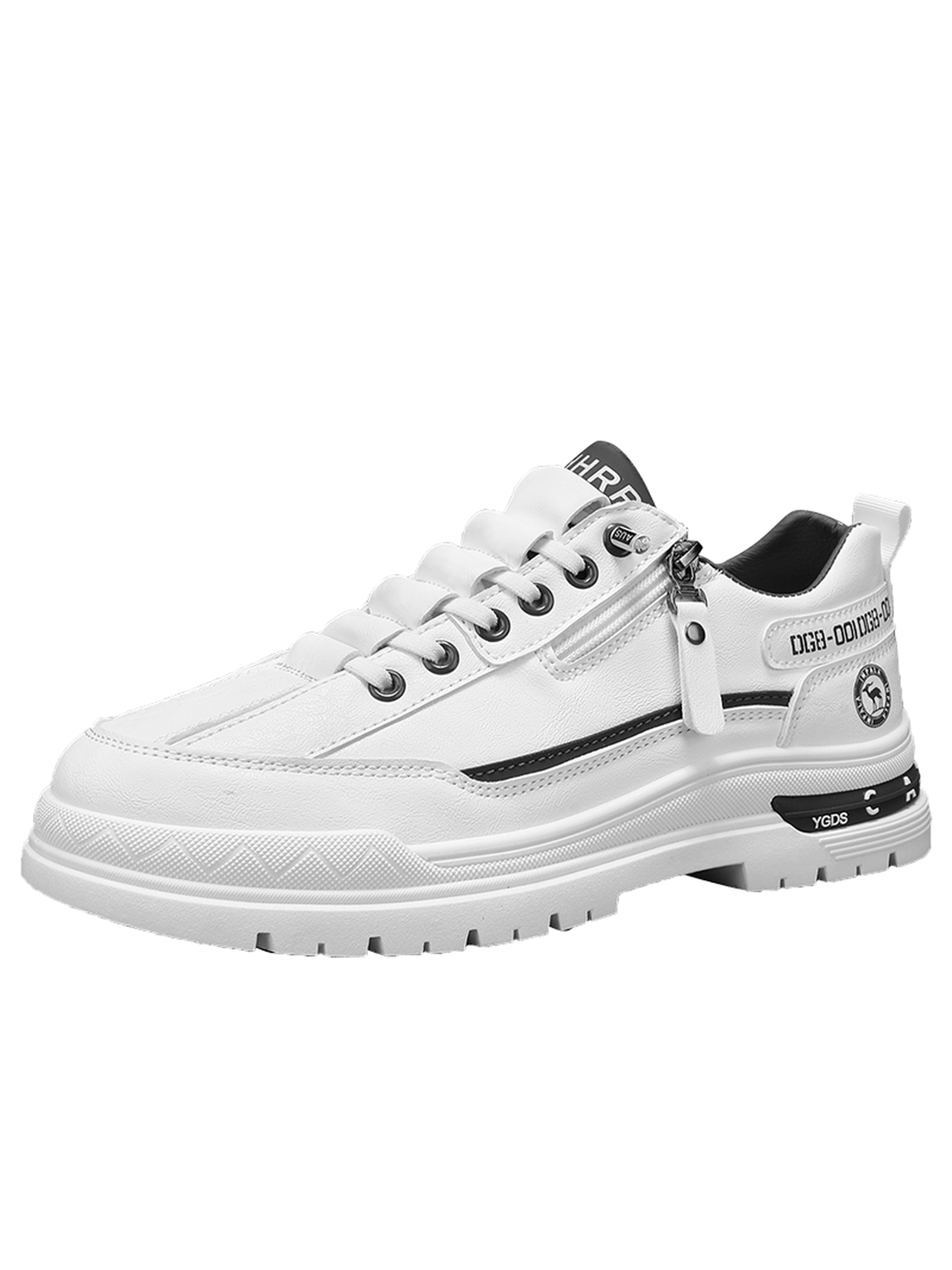Men Grey Casual Sneakers with Zipper Detail