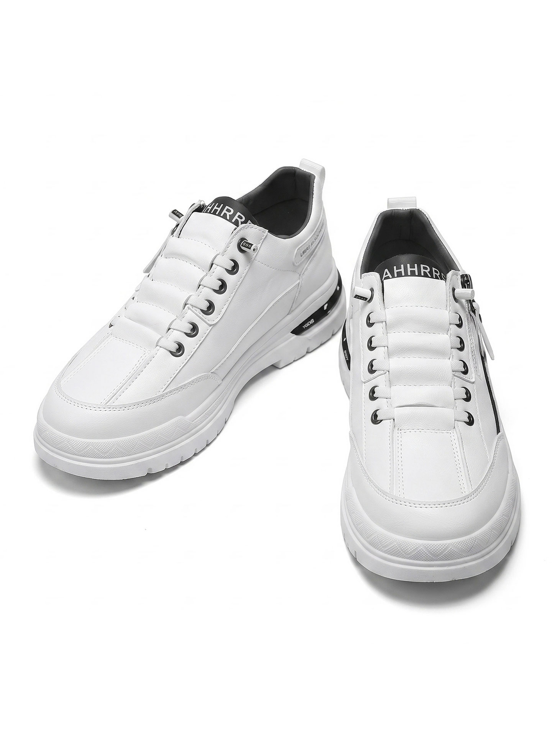 Men Grey Casual Sneakers with Zipper Detail