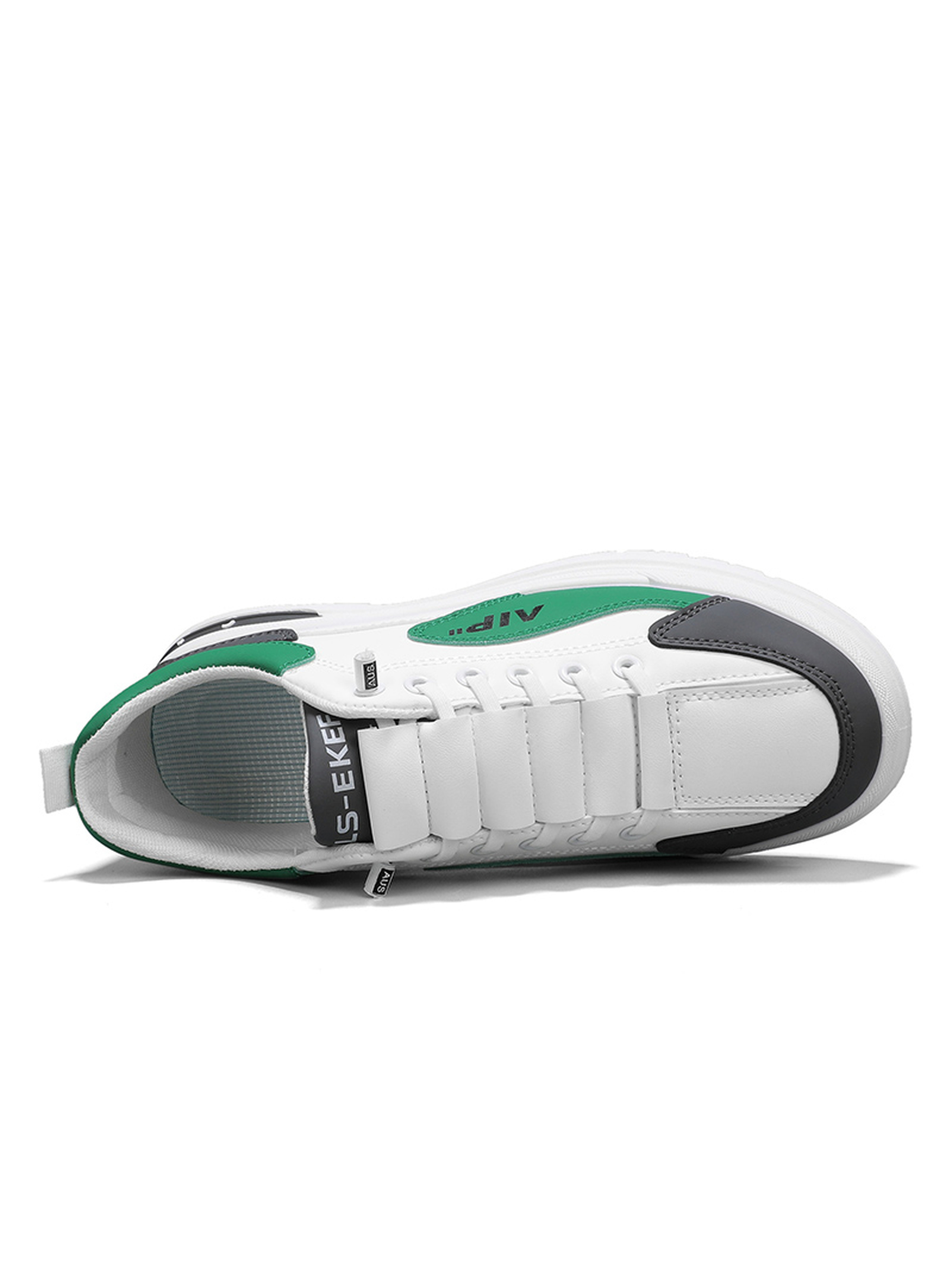 Men White and Green Casual Sneakers