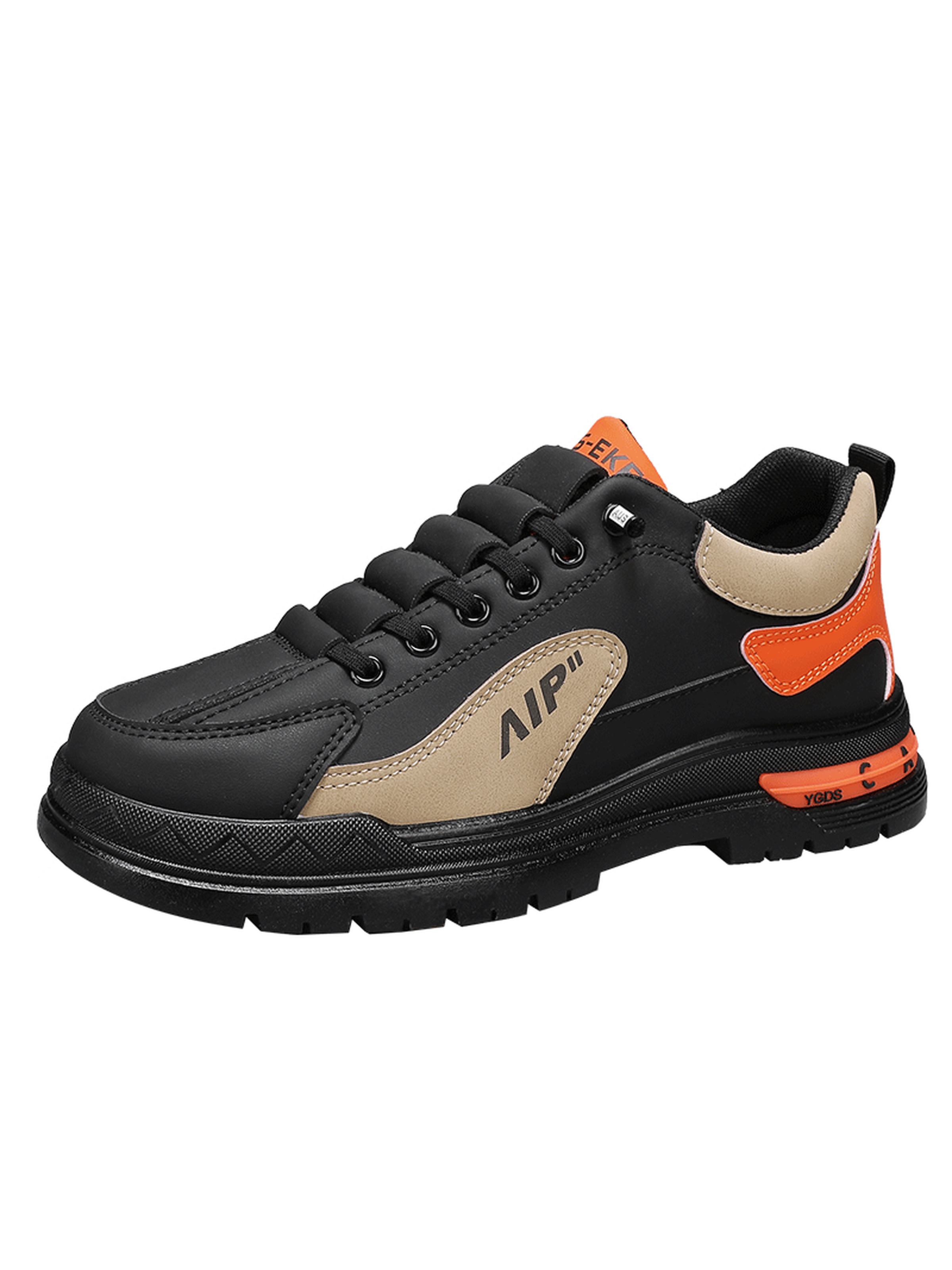 Men Black and Orange Casual Sneakers