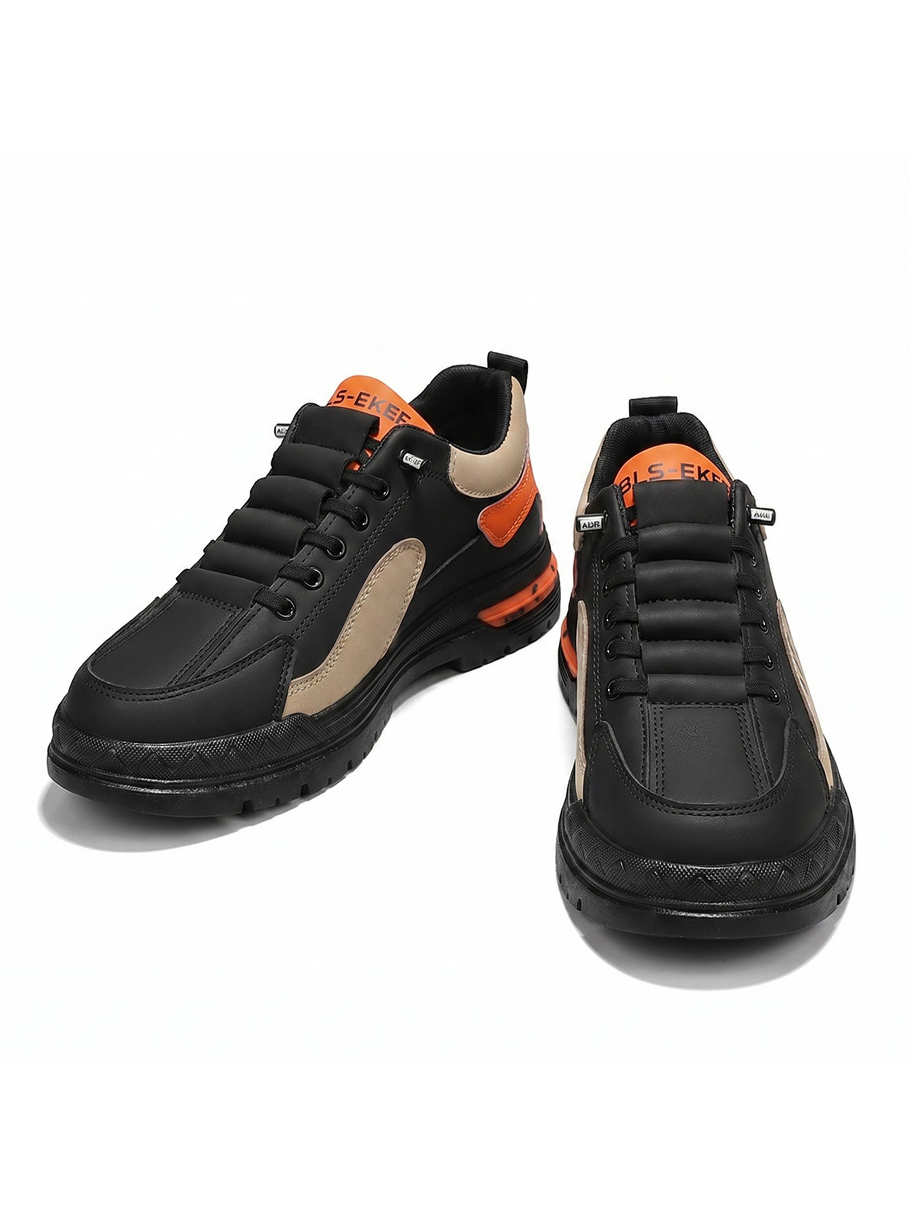 Men Black and Orange Casual Sneakers