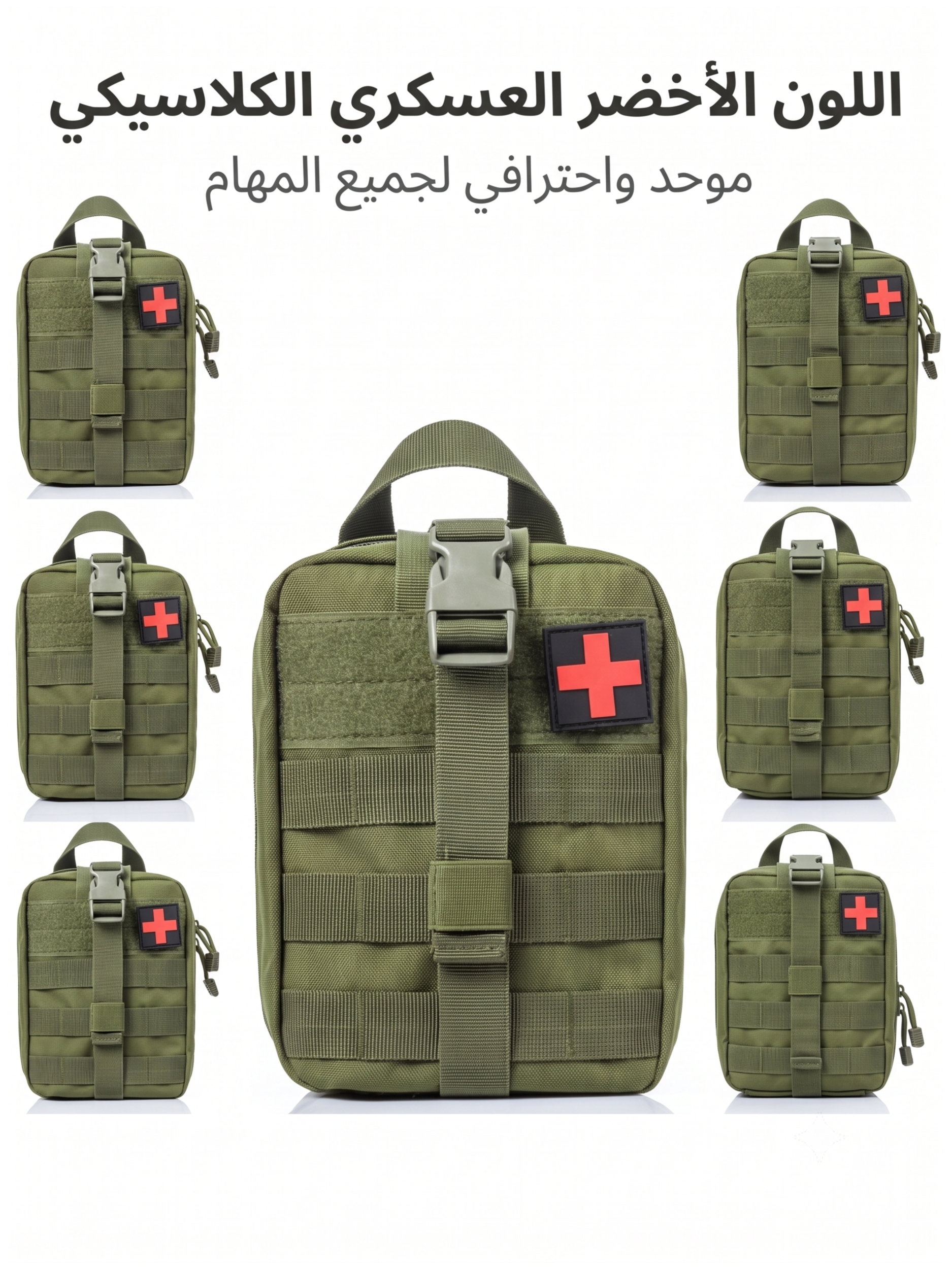 Tactical First Aid Pouch - Green MOLLE Medical Kit