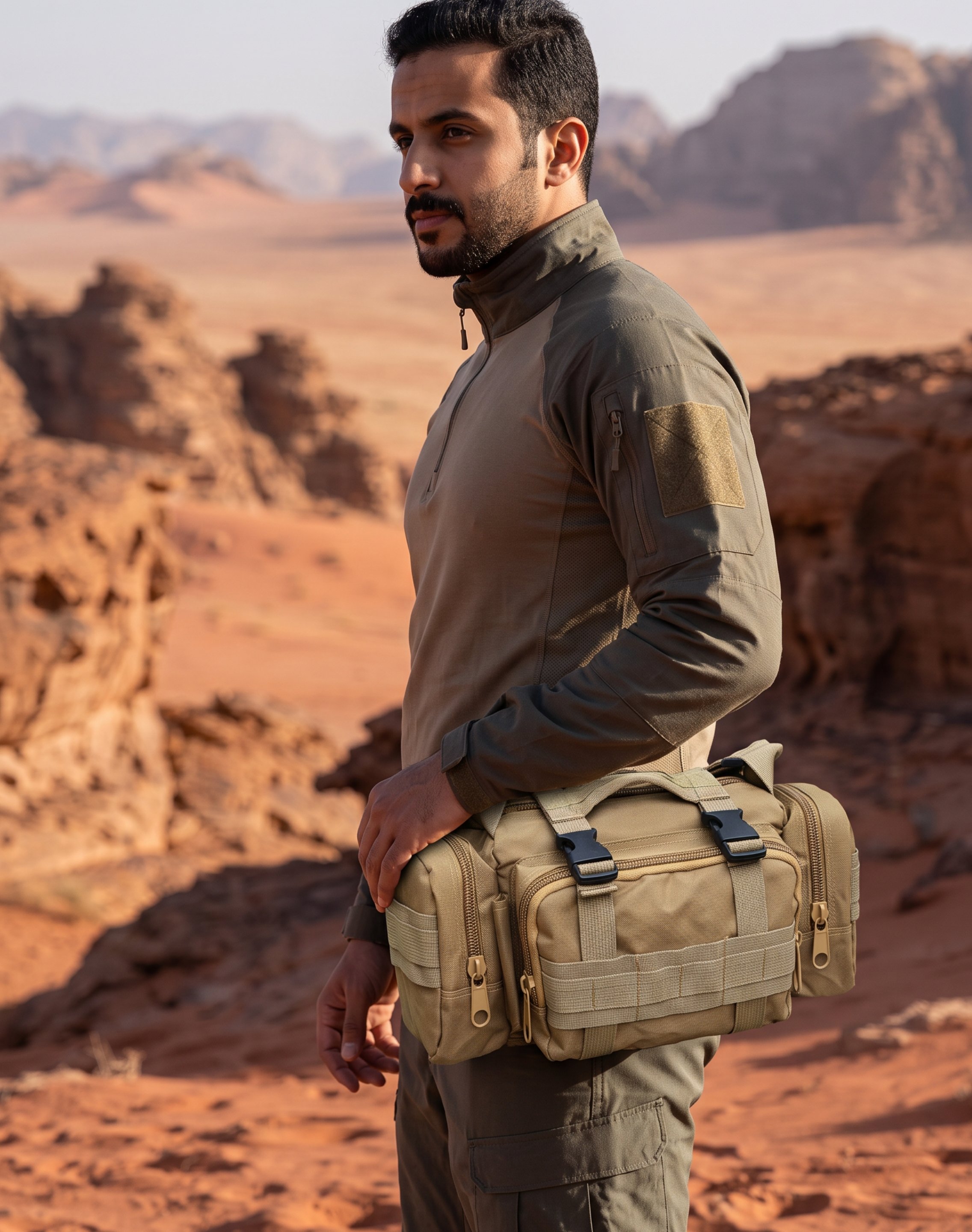 Khaki Plain Crossbody Bag