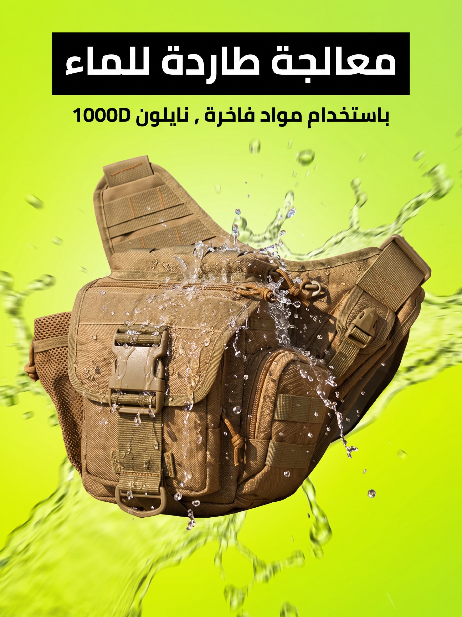 Men Khaki Plain Crossbody Bag