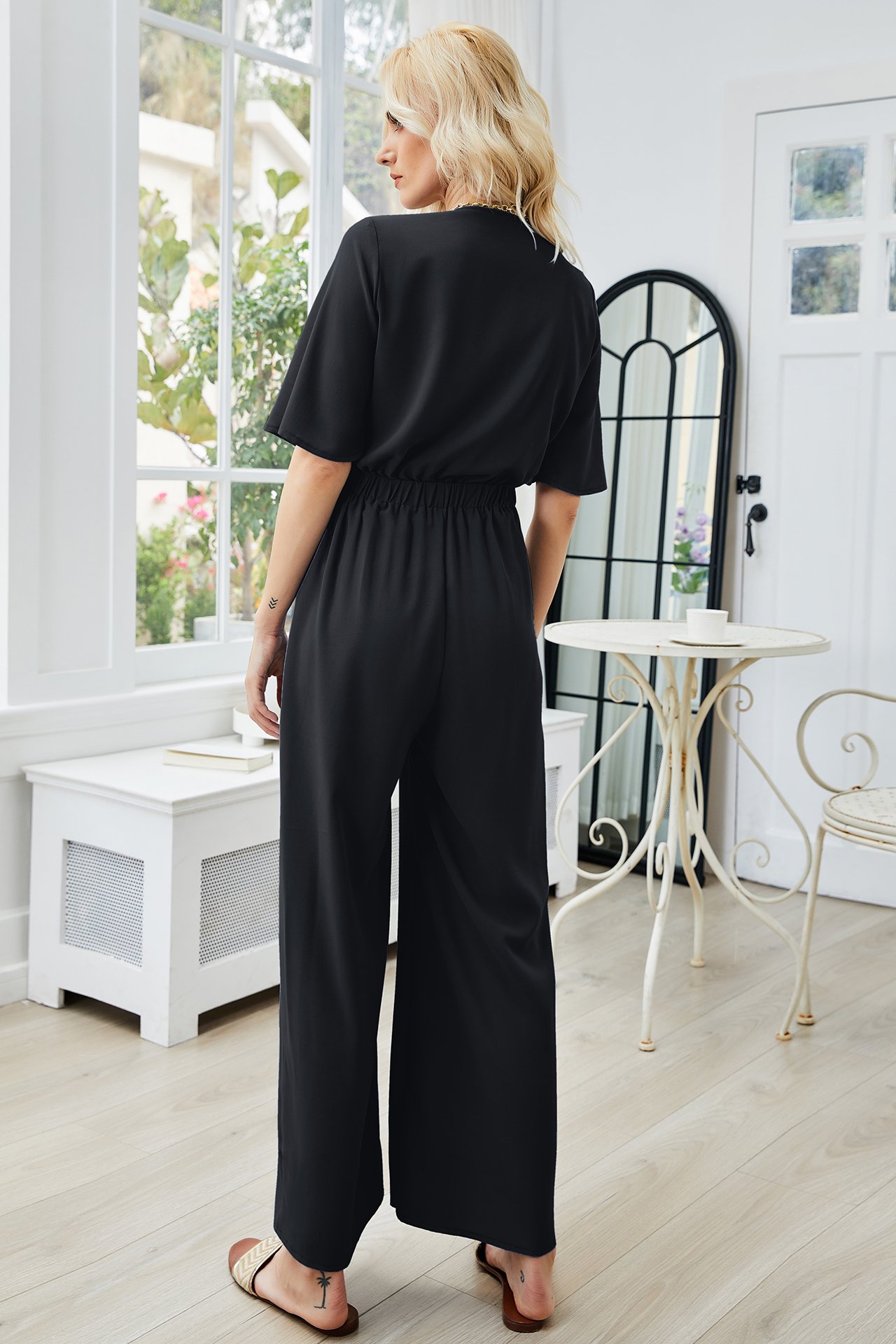 Black Plain Jumpsuit