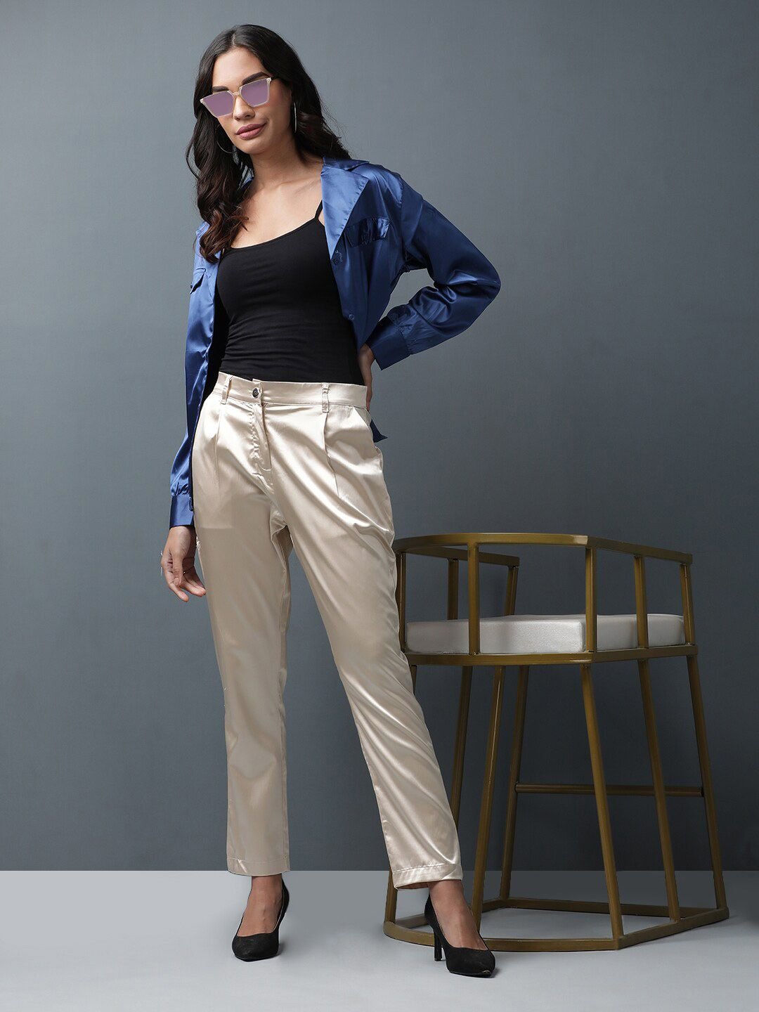Blue Solid Long Sleeves Regular Shirt