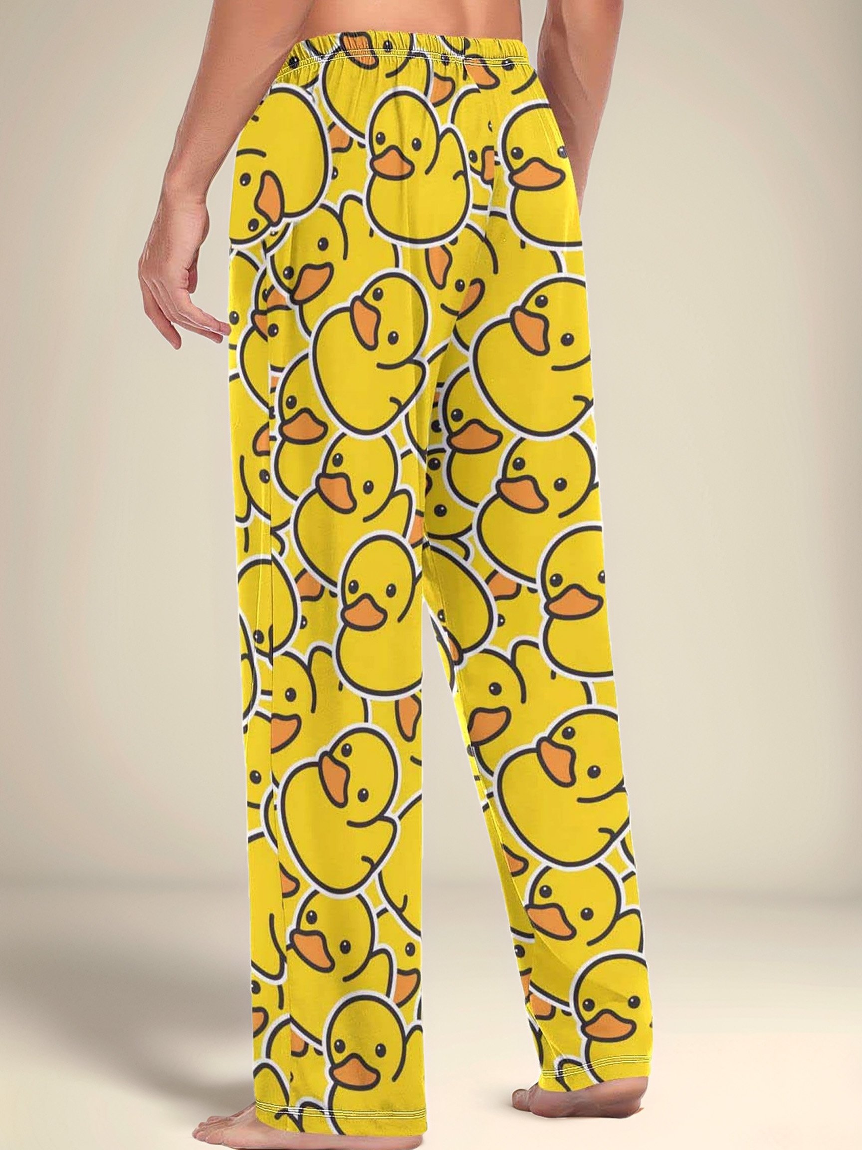 Men Yellow Rubber Duck Graphic Pajama Pants
