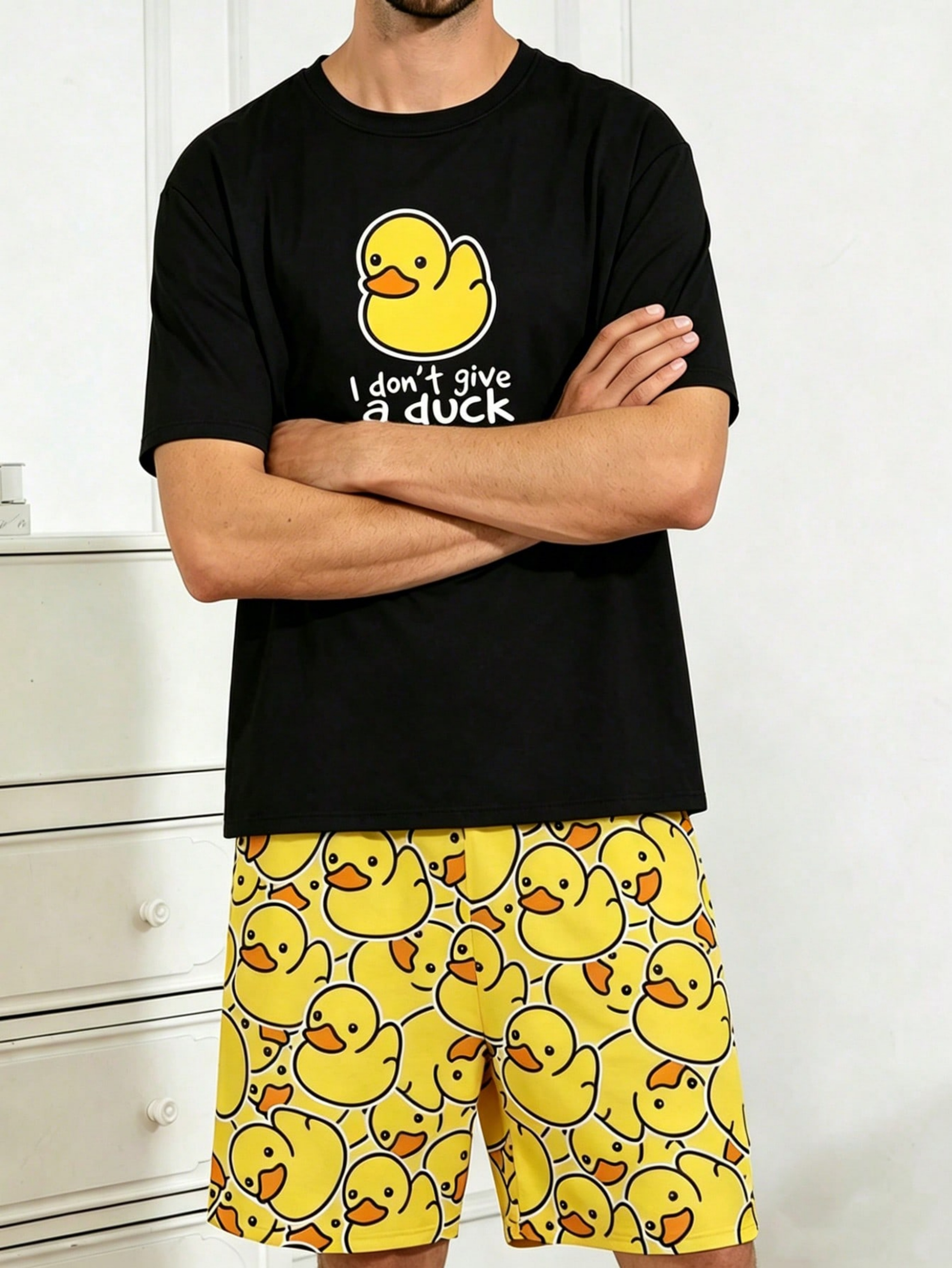 Men Printed Duck Pyjama Set