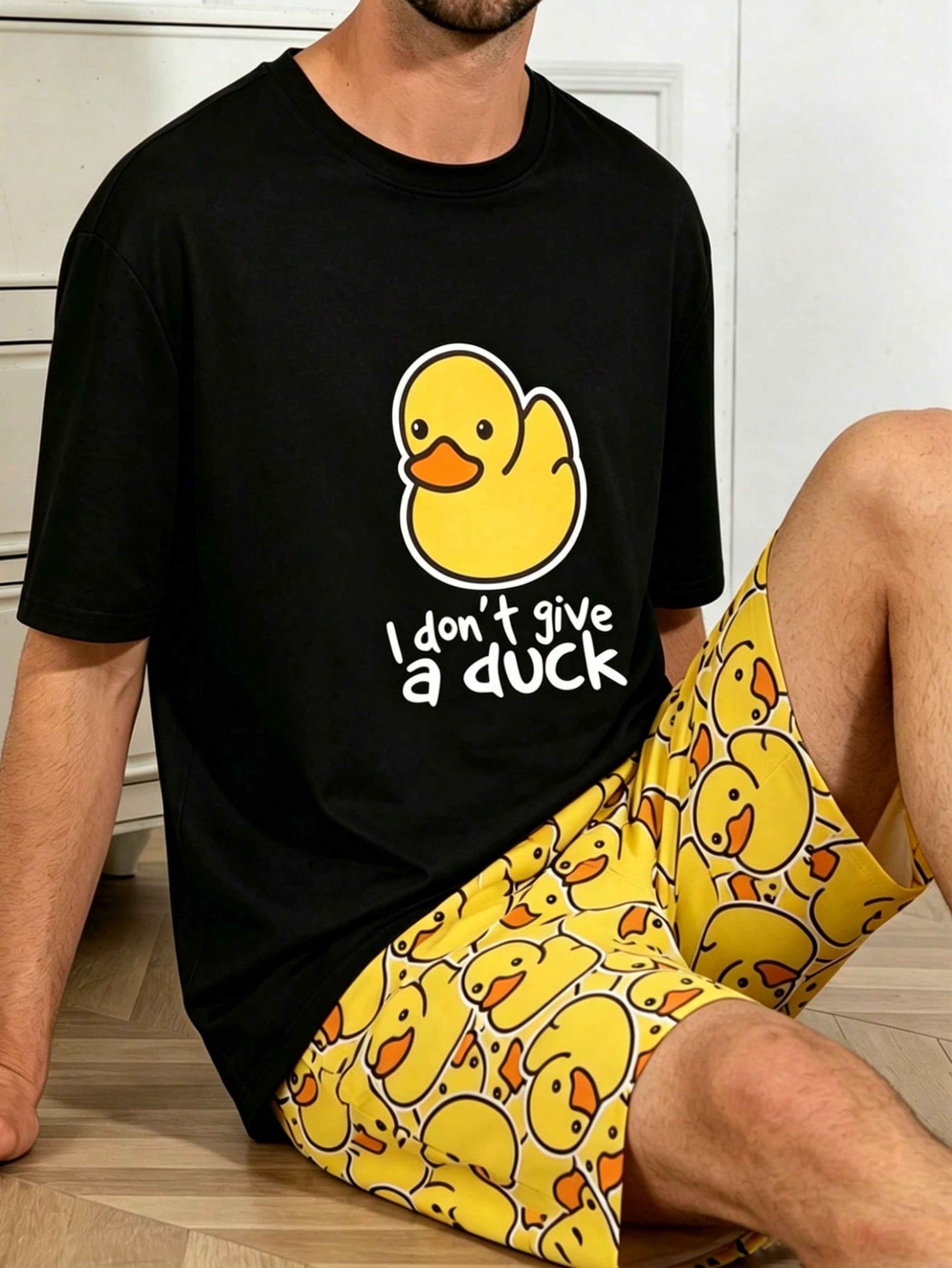 Men Printed Duck Pyjama Set