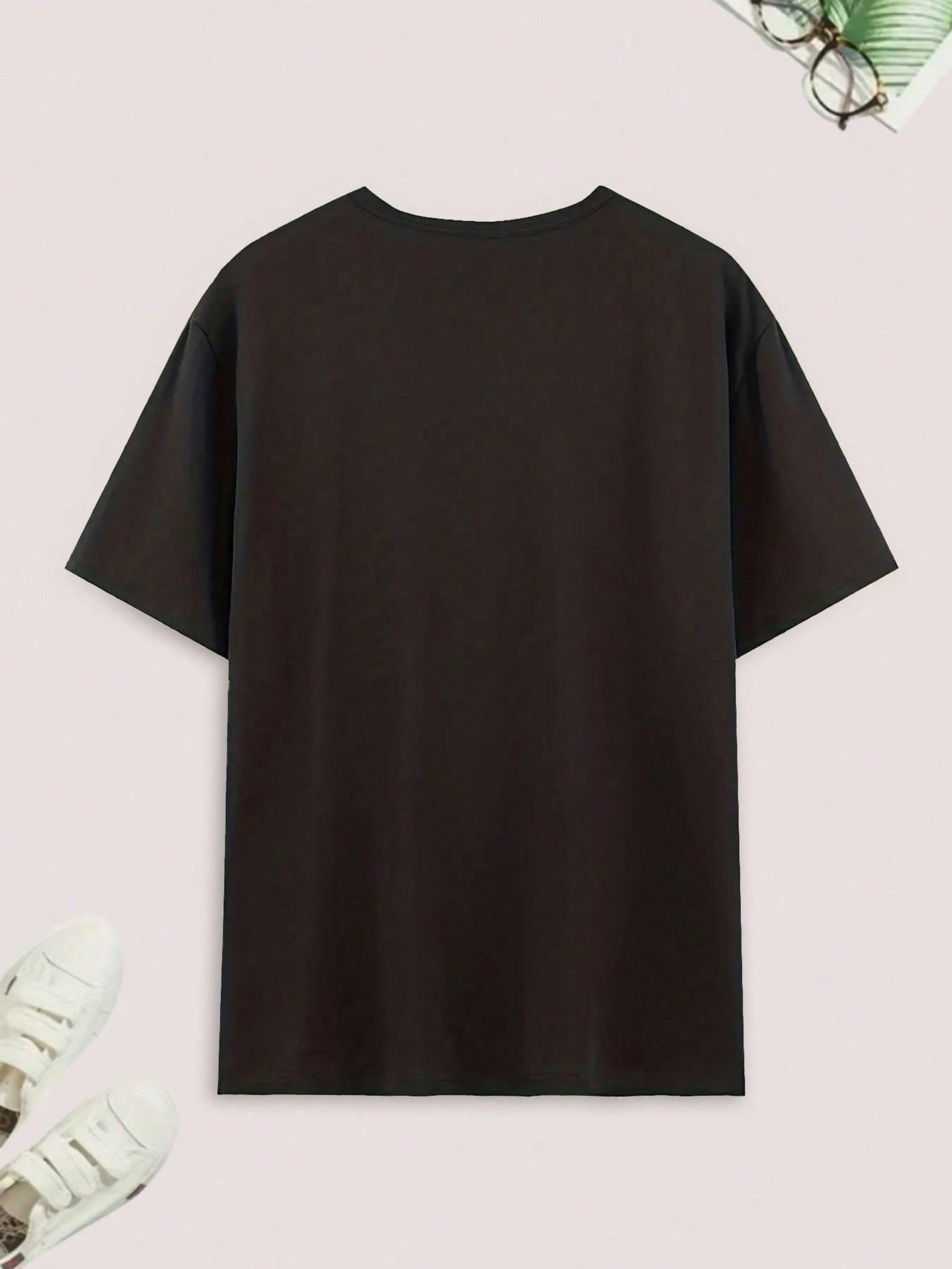 Men Duck Print Black T-Shirt and Pyjama Set