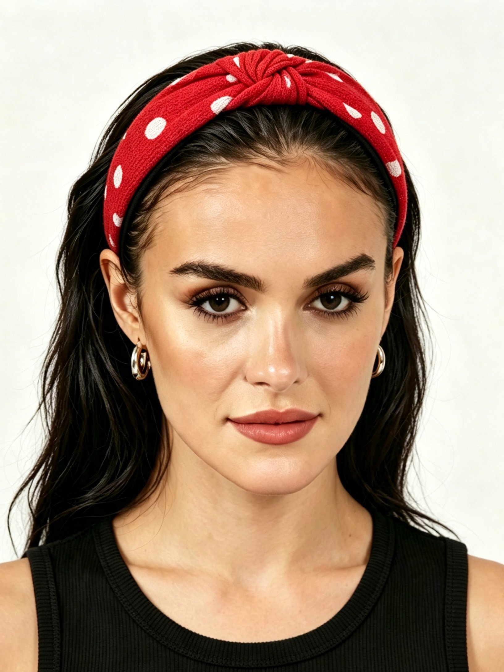 Red Polka Dot Knot Headband