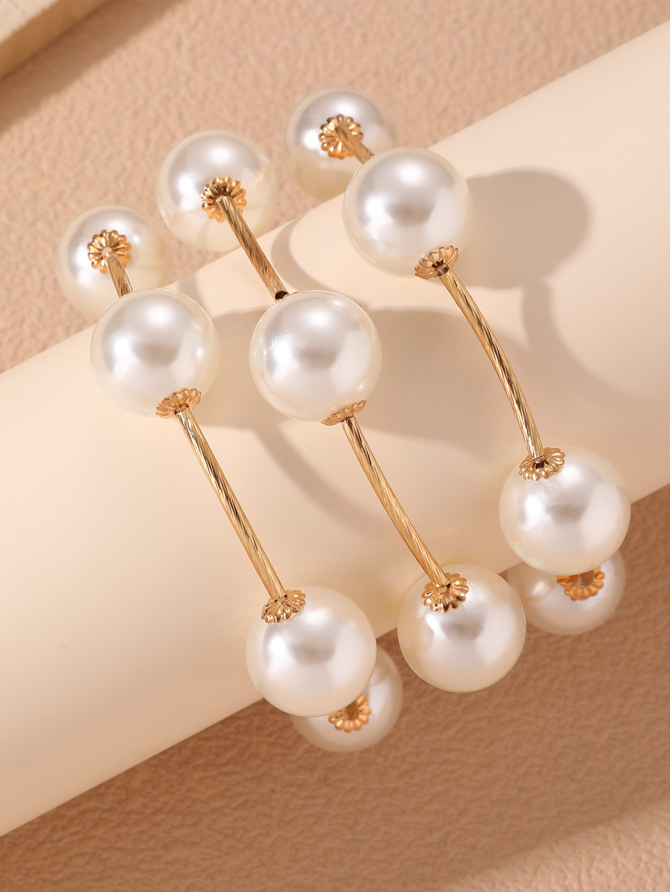 3-Piece Faux Pearl Bracelet Set