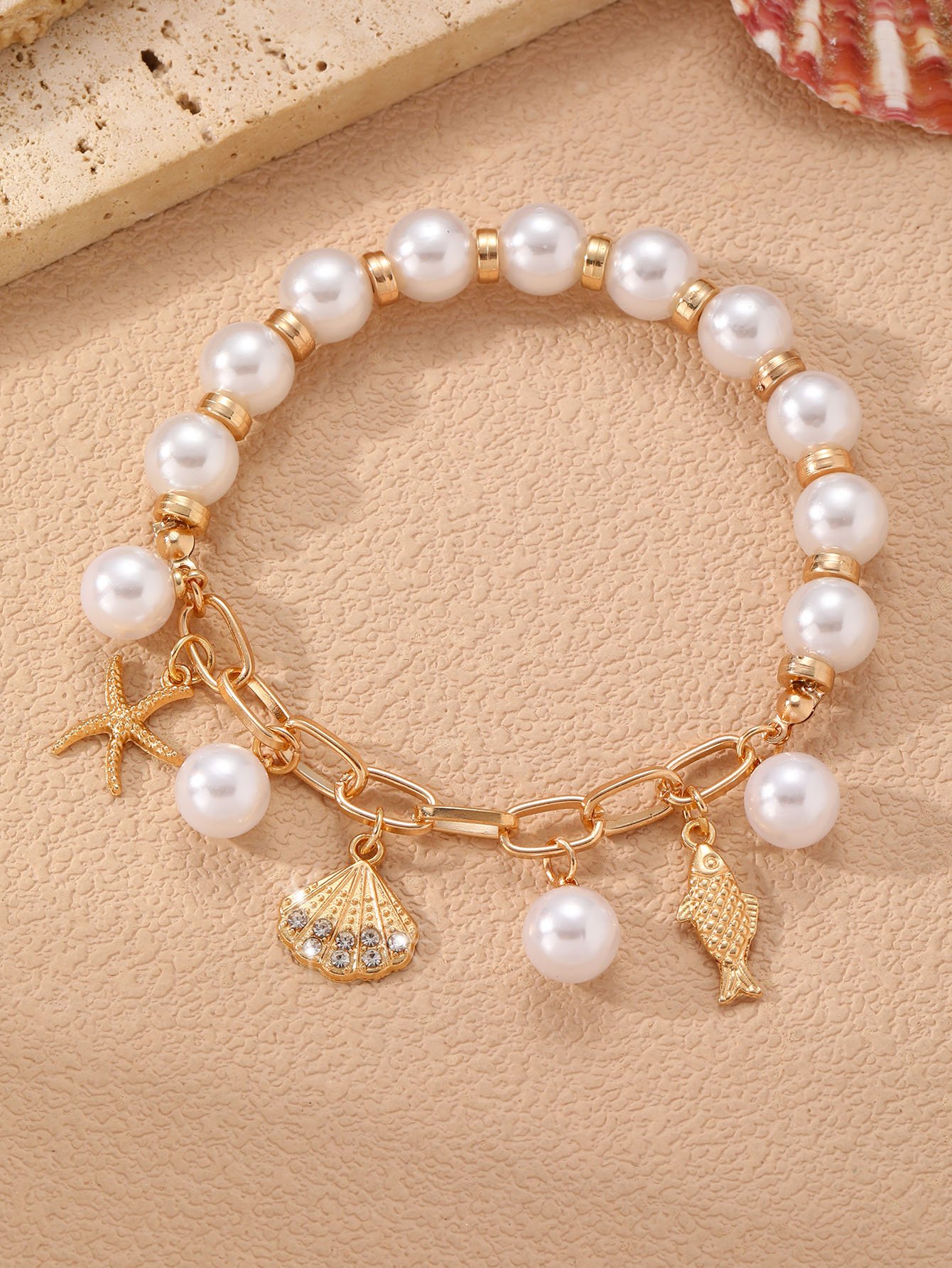 Seaside Charm Pearl and Starfish Bracelet