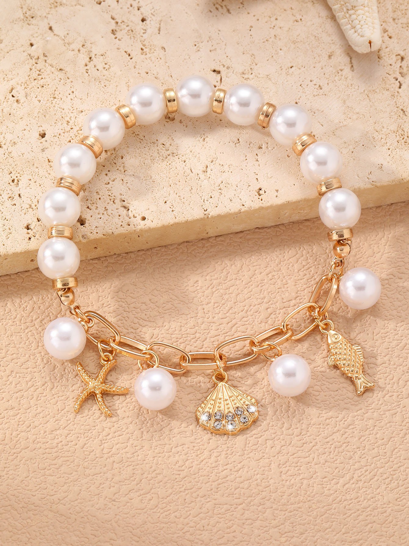 Seaside Charm Pearl and Starfish Bracelet