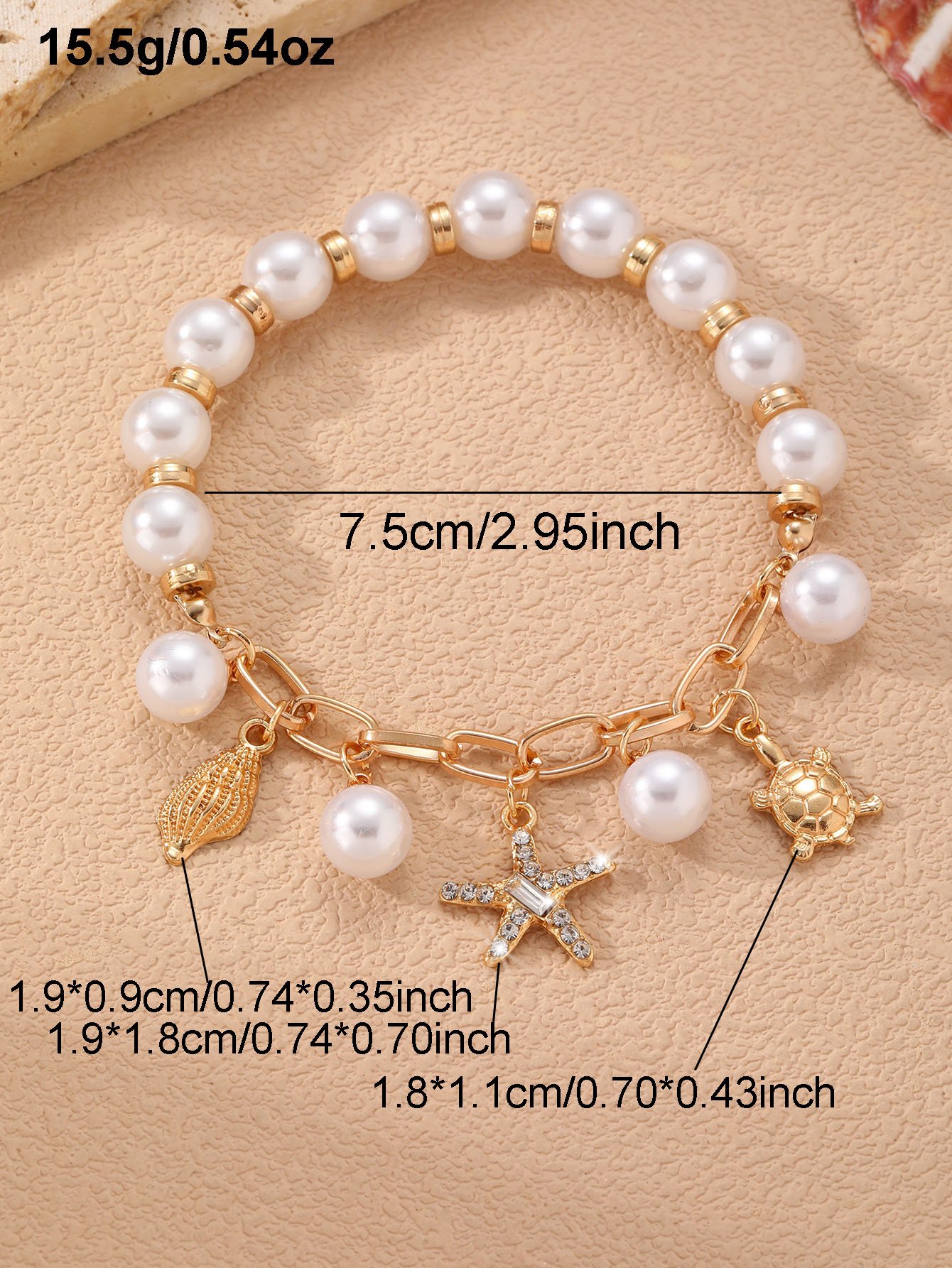Oceanic Charm Bracelet with Pearls