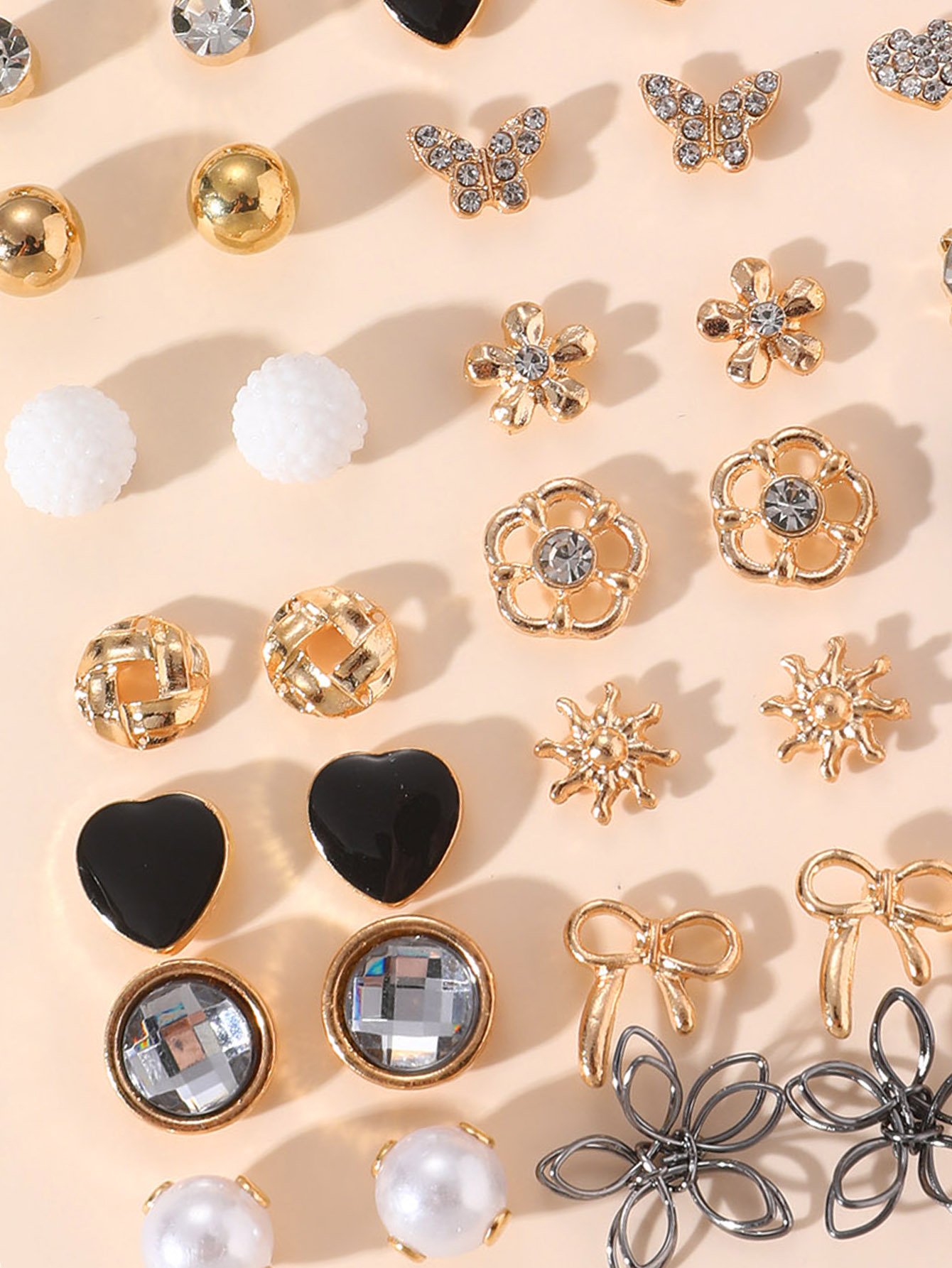 Multi-Color Assorted Stud Earrings Set - 30 Pairs