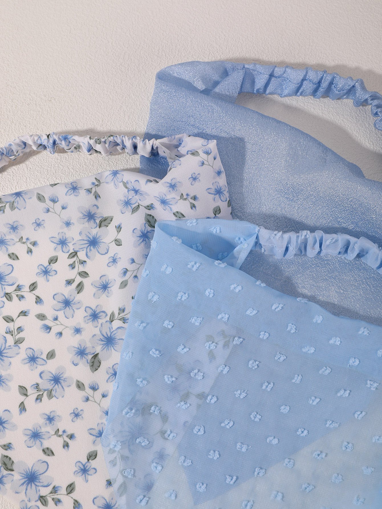 Floral and Solid Hair Scarf Set - 3 Pack