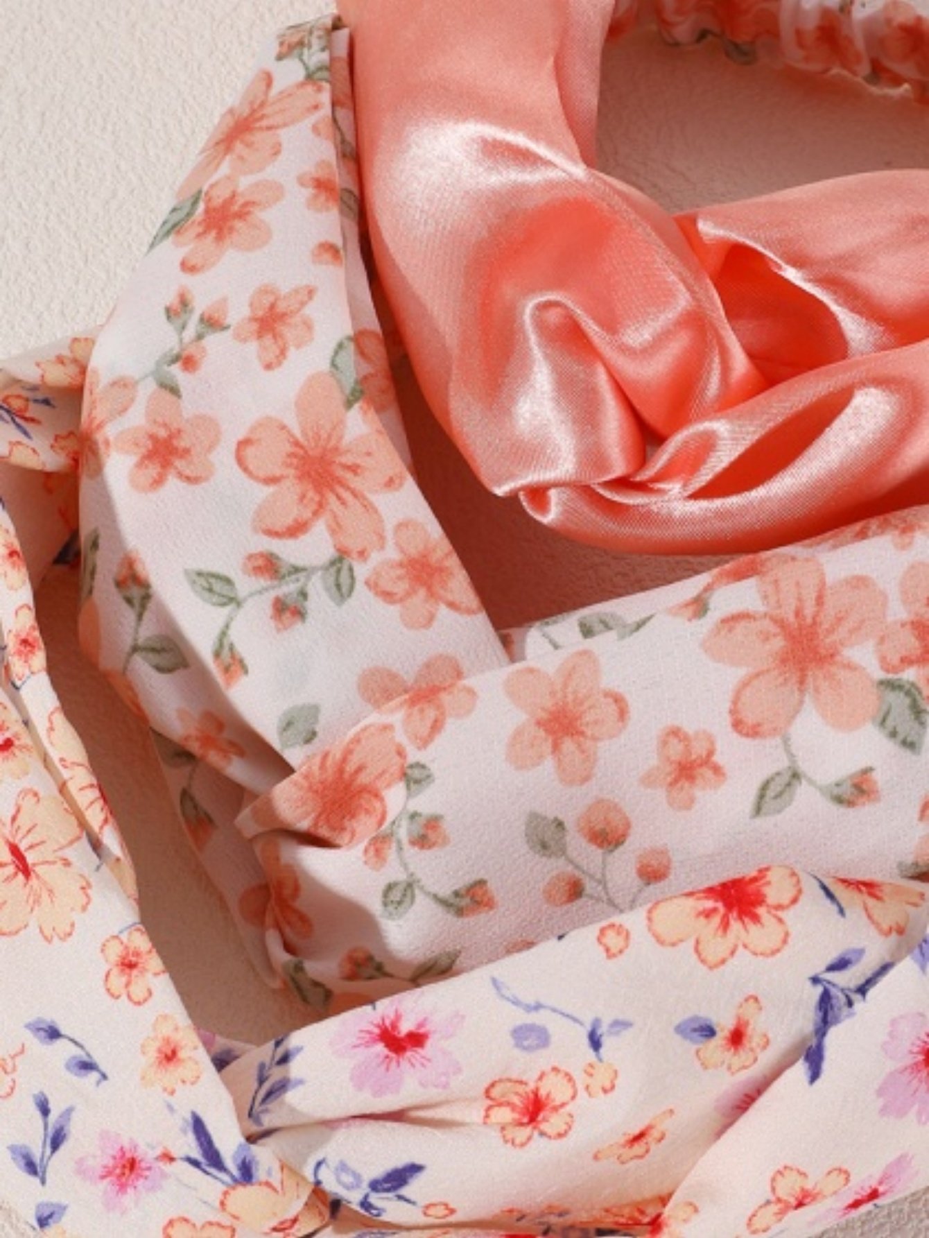 Floral Print Twisted Headband Set - Pack of 3